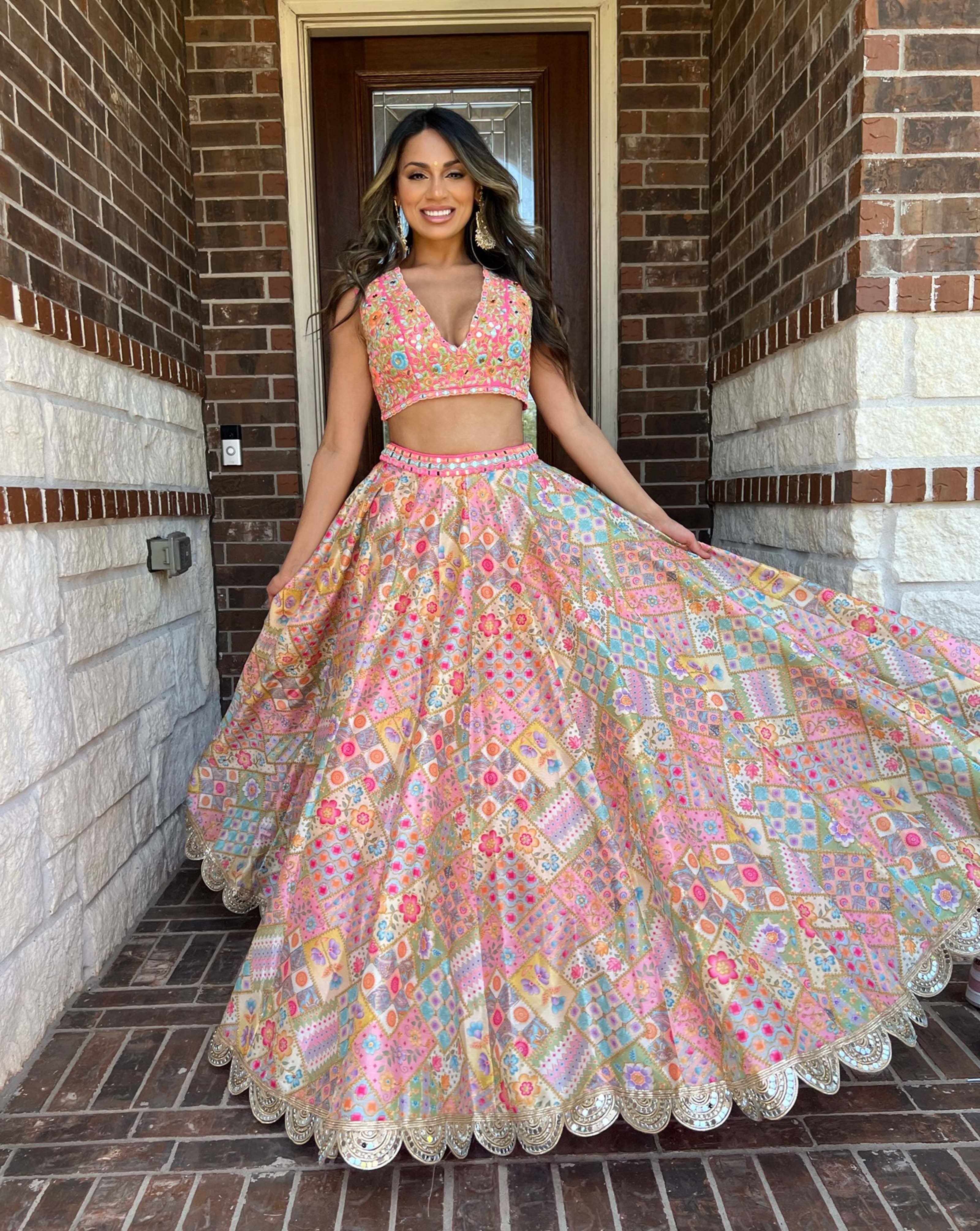 two piece modern lehenga dress