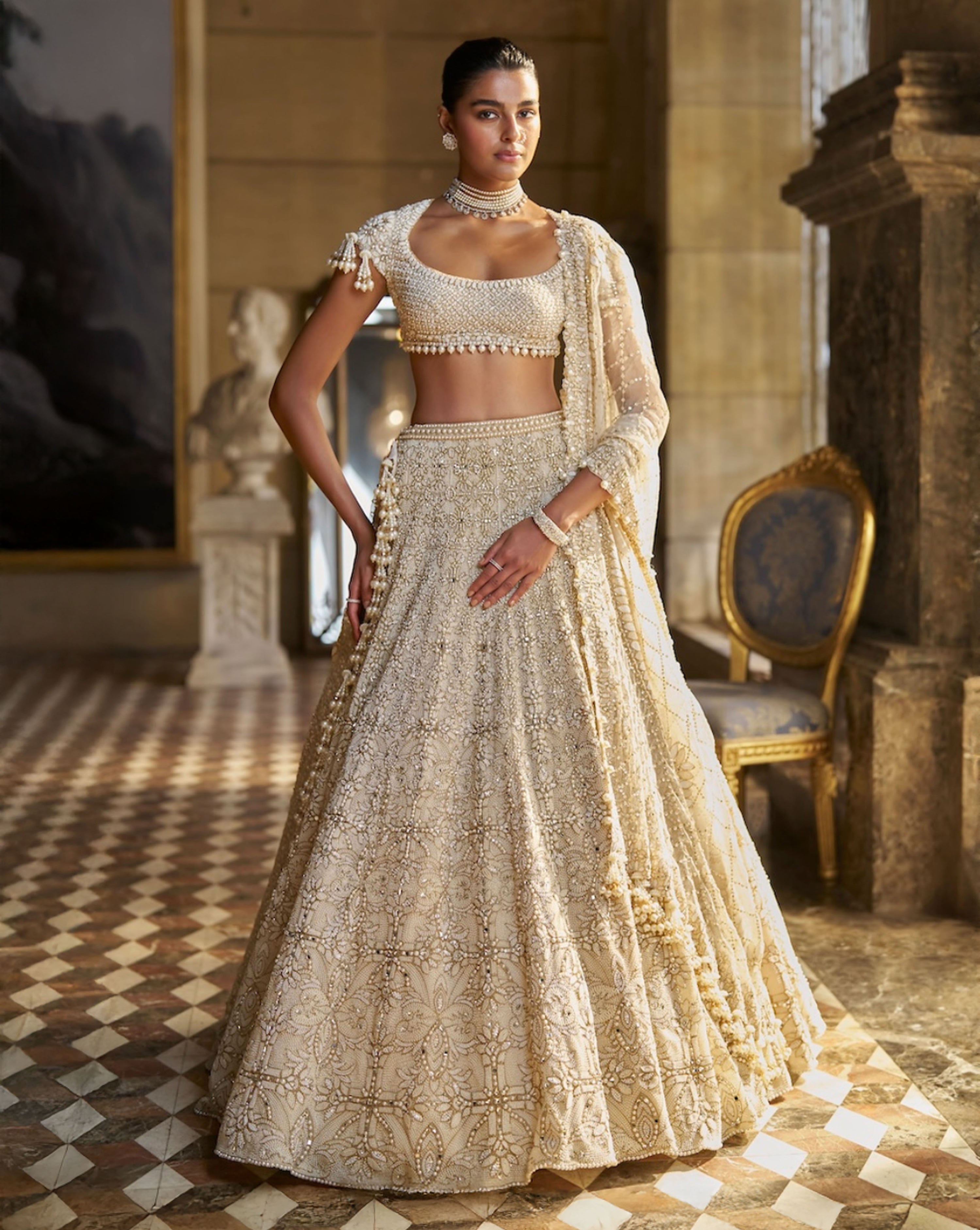 Ivory Pearl Lehenga Set