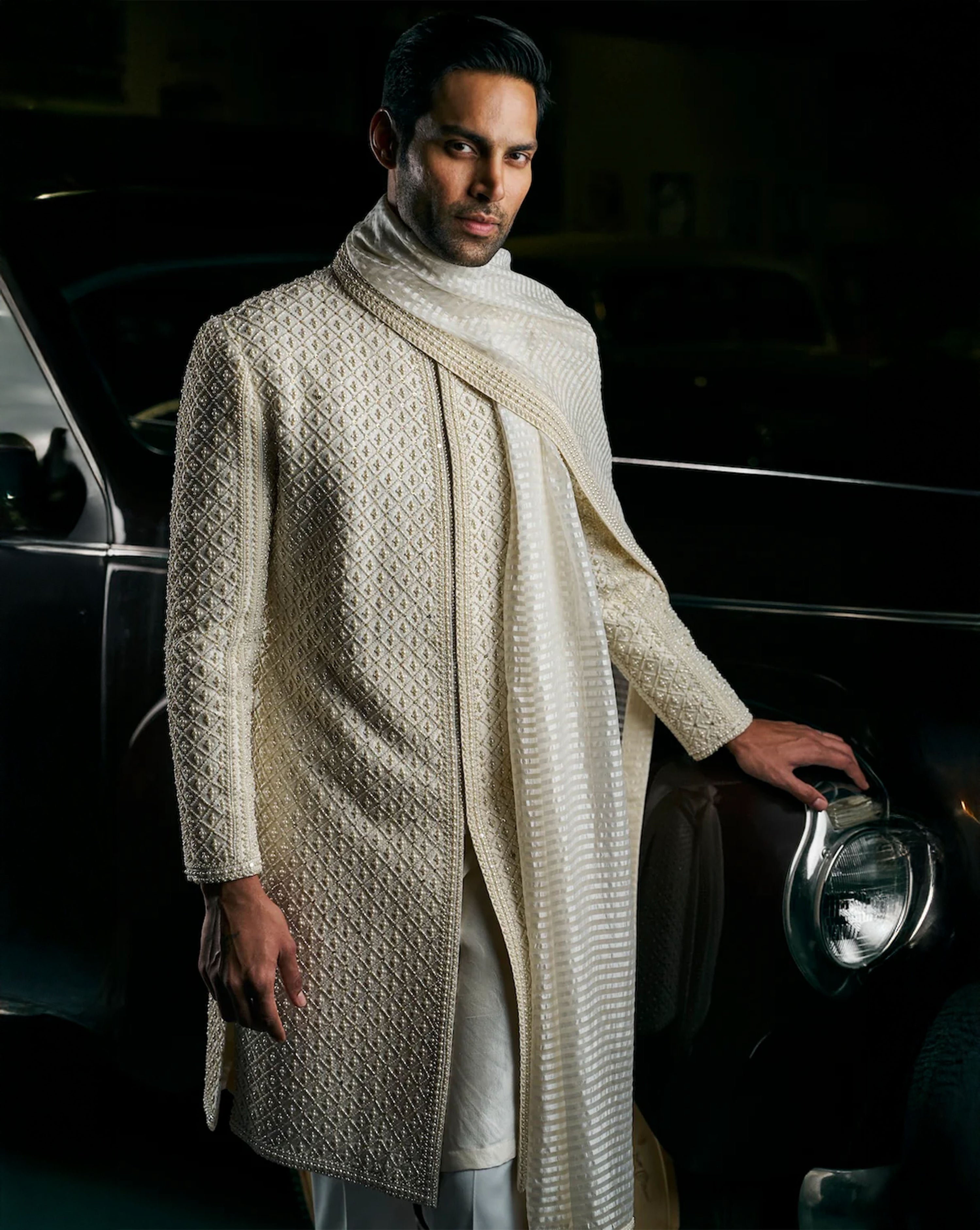 Ivory Pearl Sherwani Set