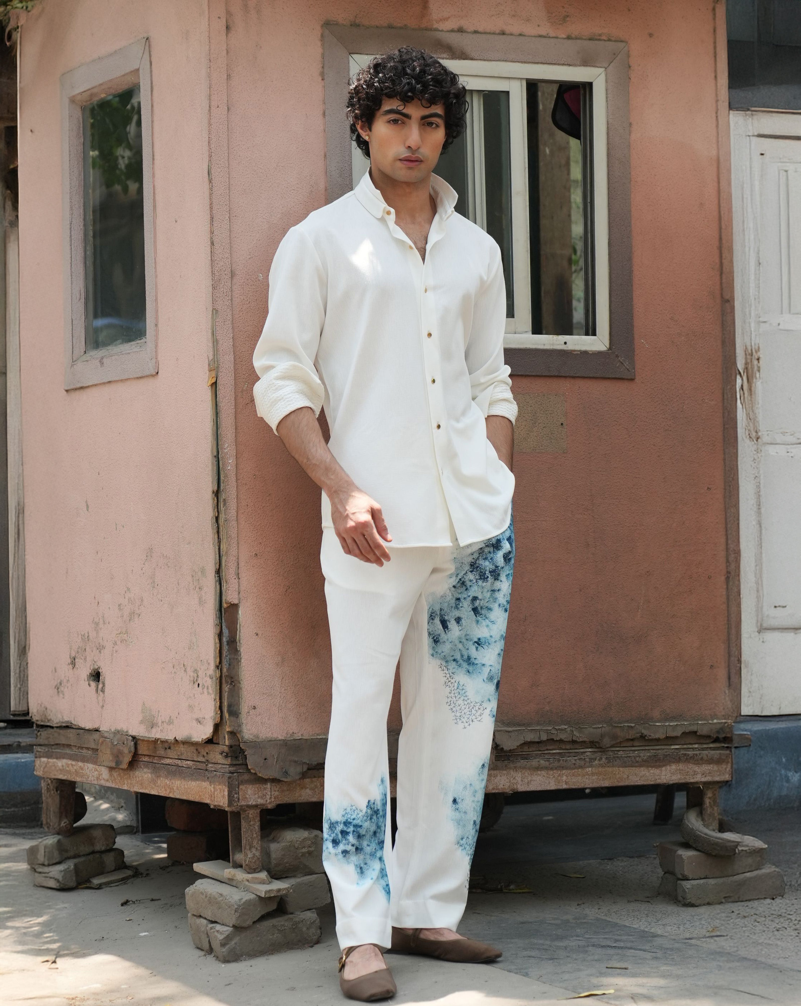 Blue Ink Shacket Set – Panache by Sharmeen