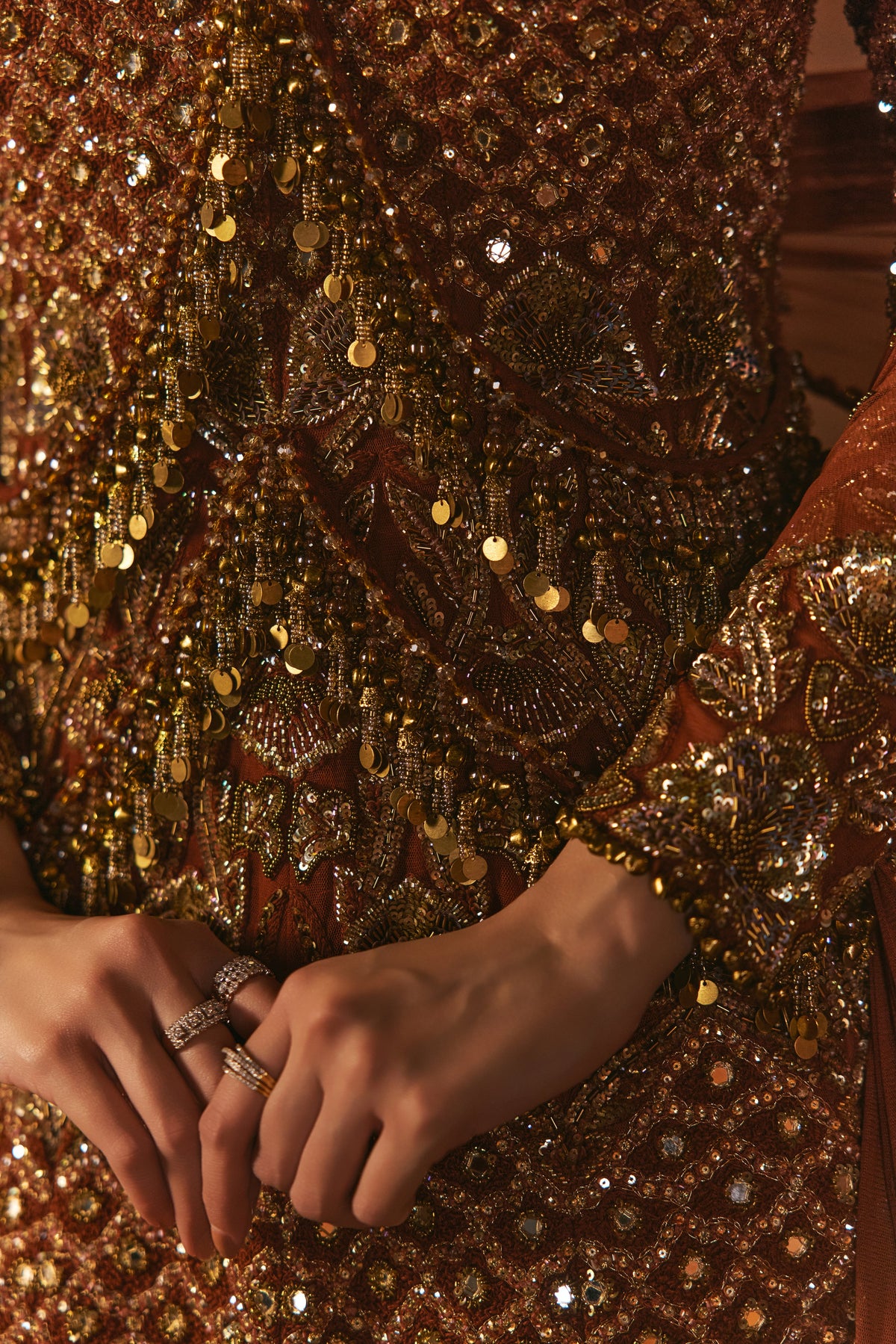 Desert Gold- Rust And Gold Anarkali