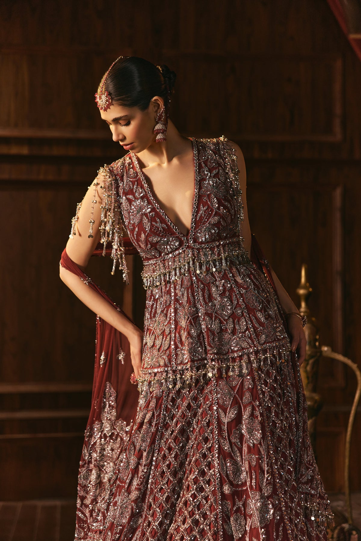 Begum Bloom- Rani Pink And Silver Lehenga
