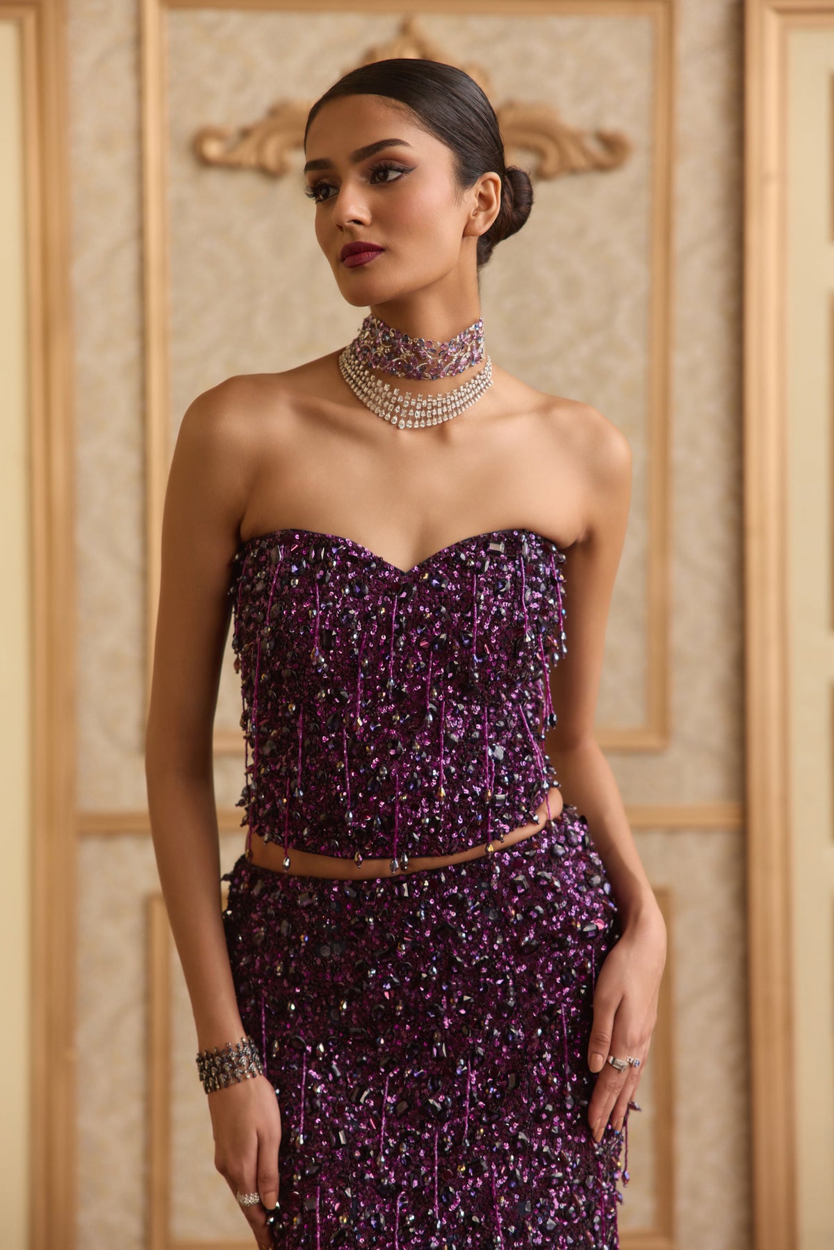 Violet Drift Mermaid Lehenga