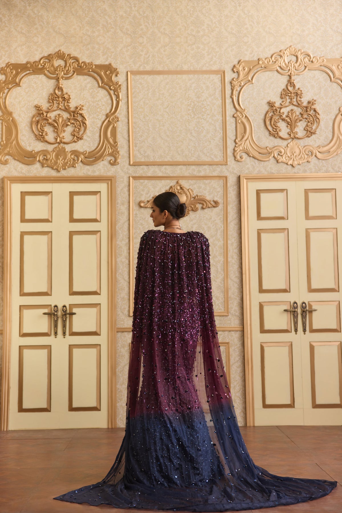 Violet Drift Mermaid Lehenga