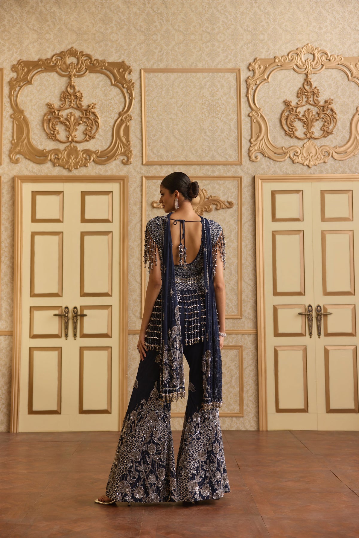 Majesty Blue Sharara Set
