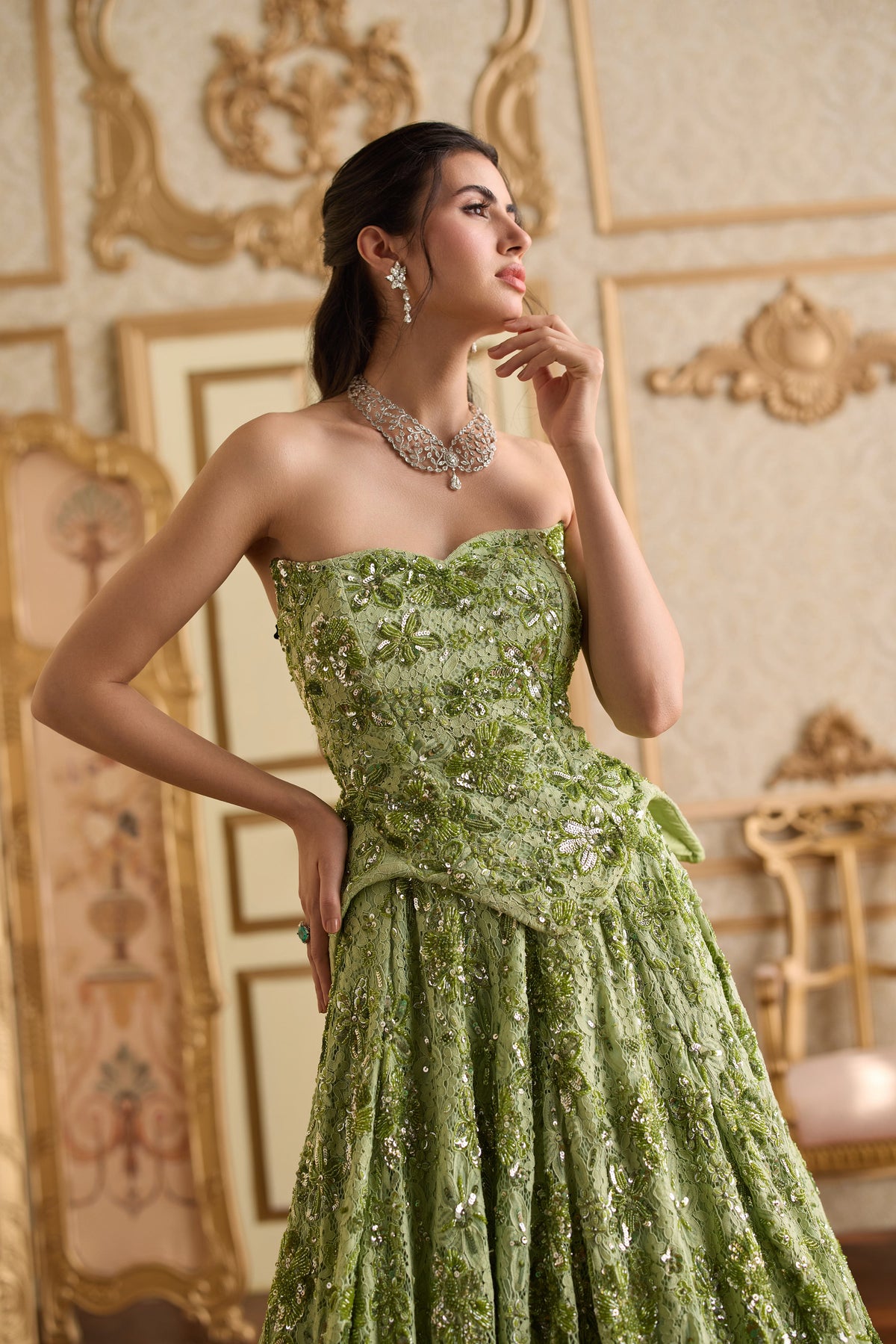 Pistachio Dream Corset Lehenga
