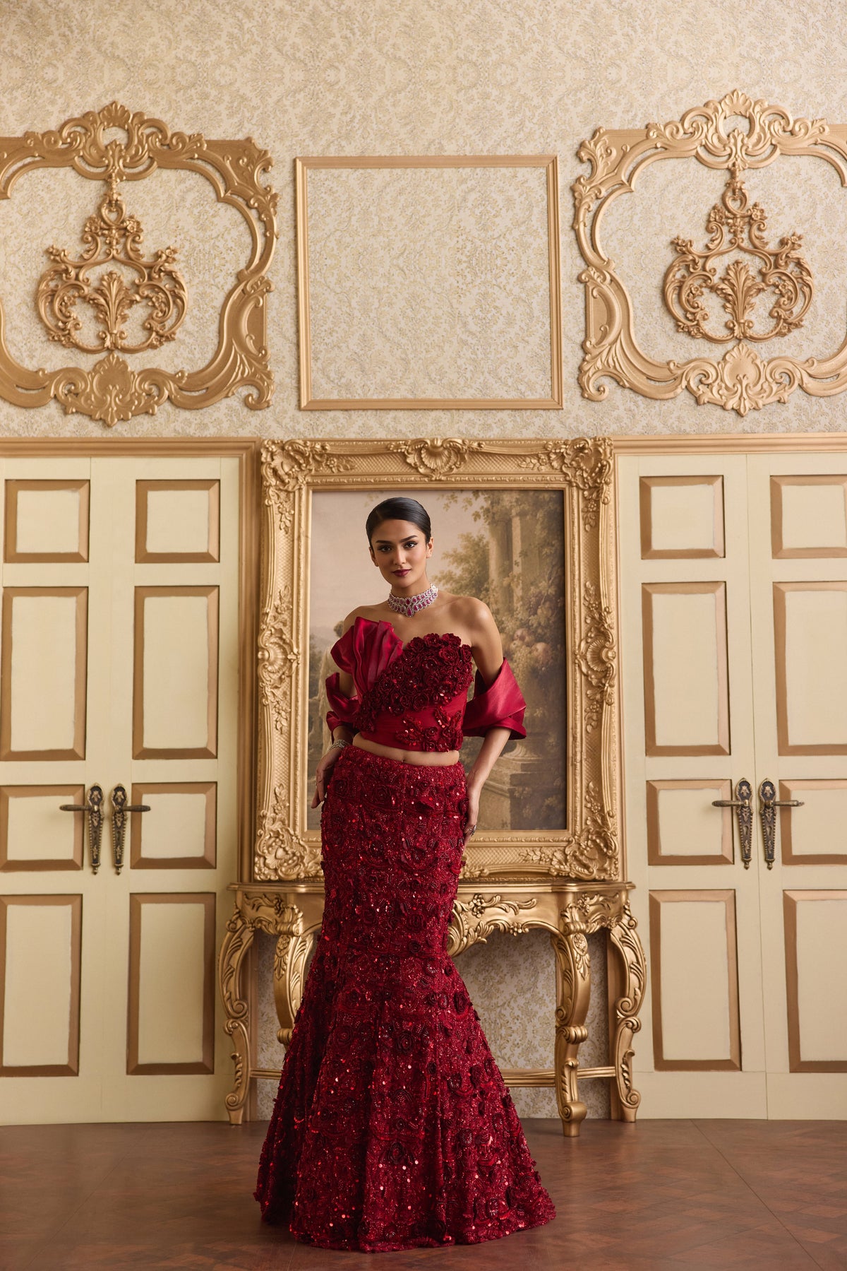 Rouge Rose Mermaid Lehenga