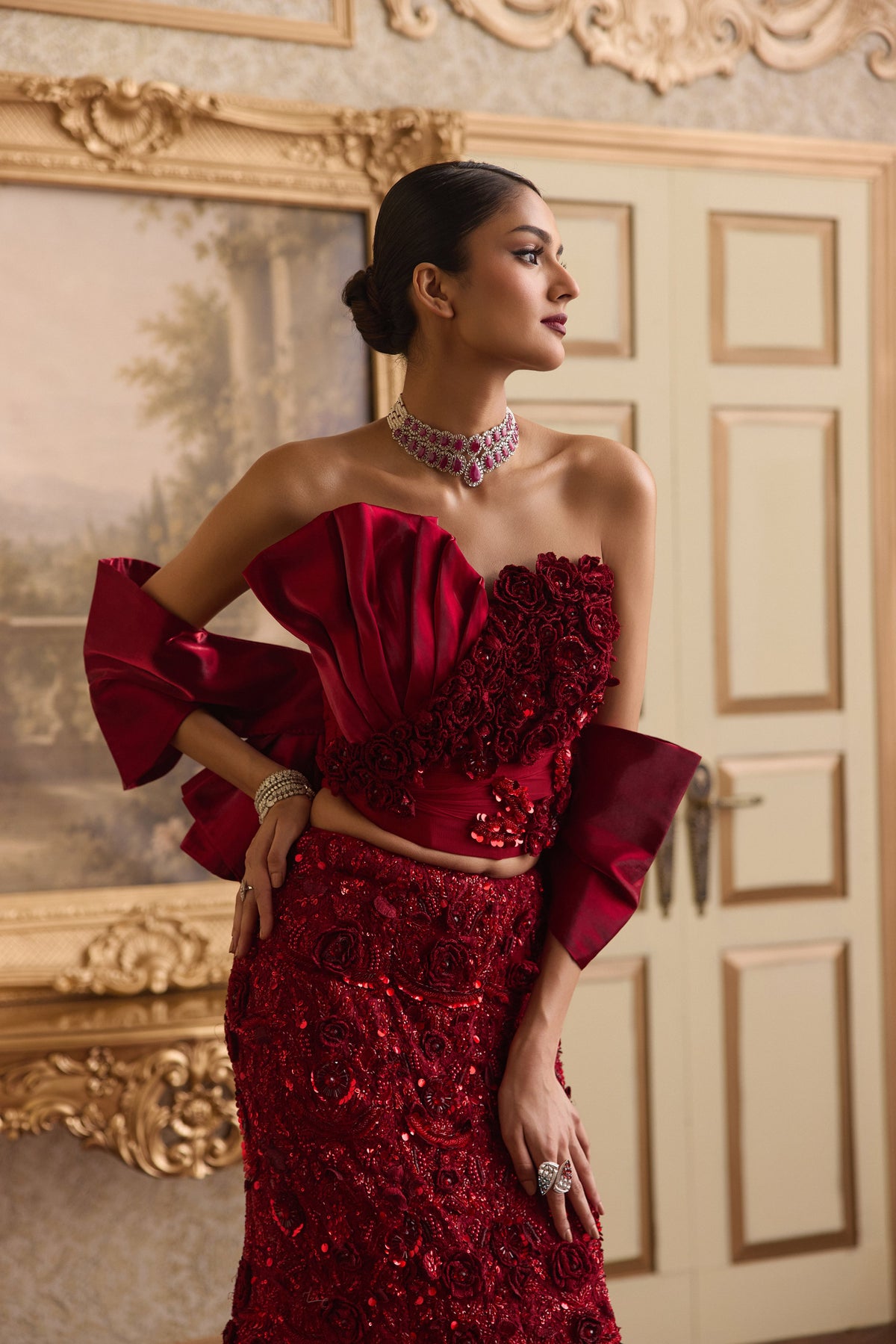 Rouge Rose Mermaid Lehenga