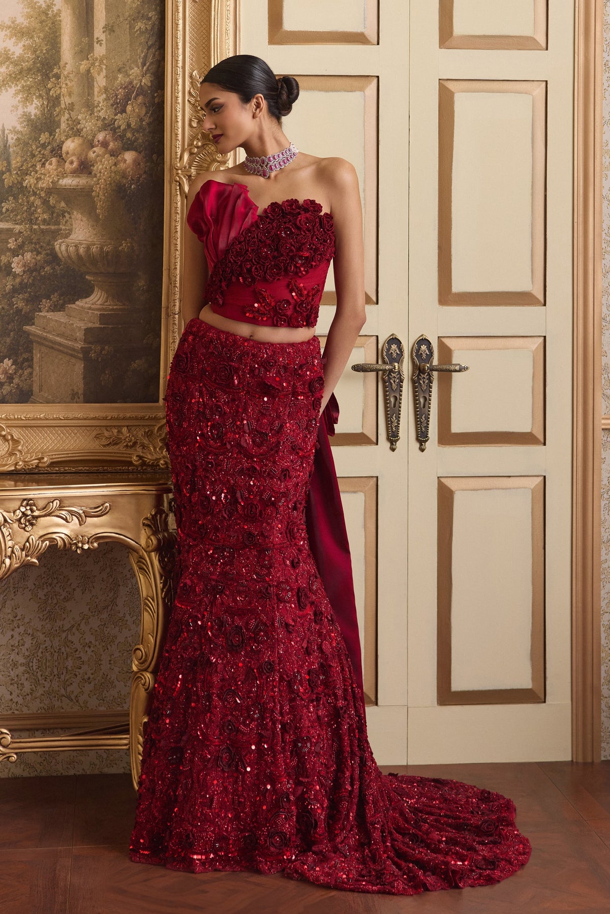 Rouge Rose Mermaid Lehenga