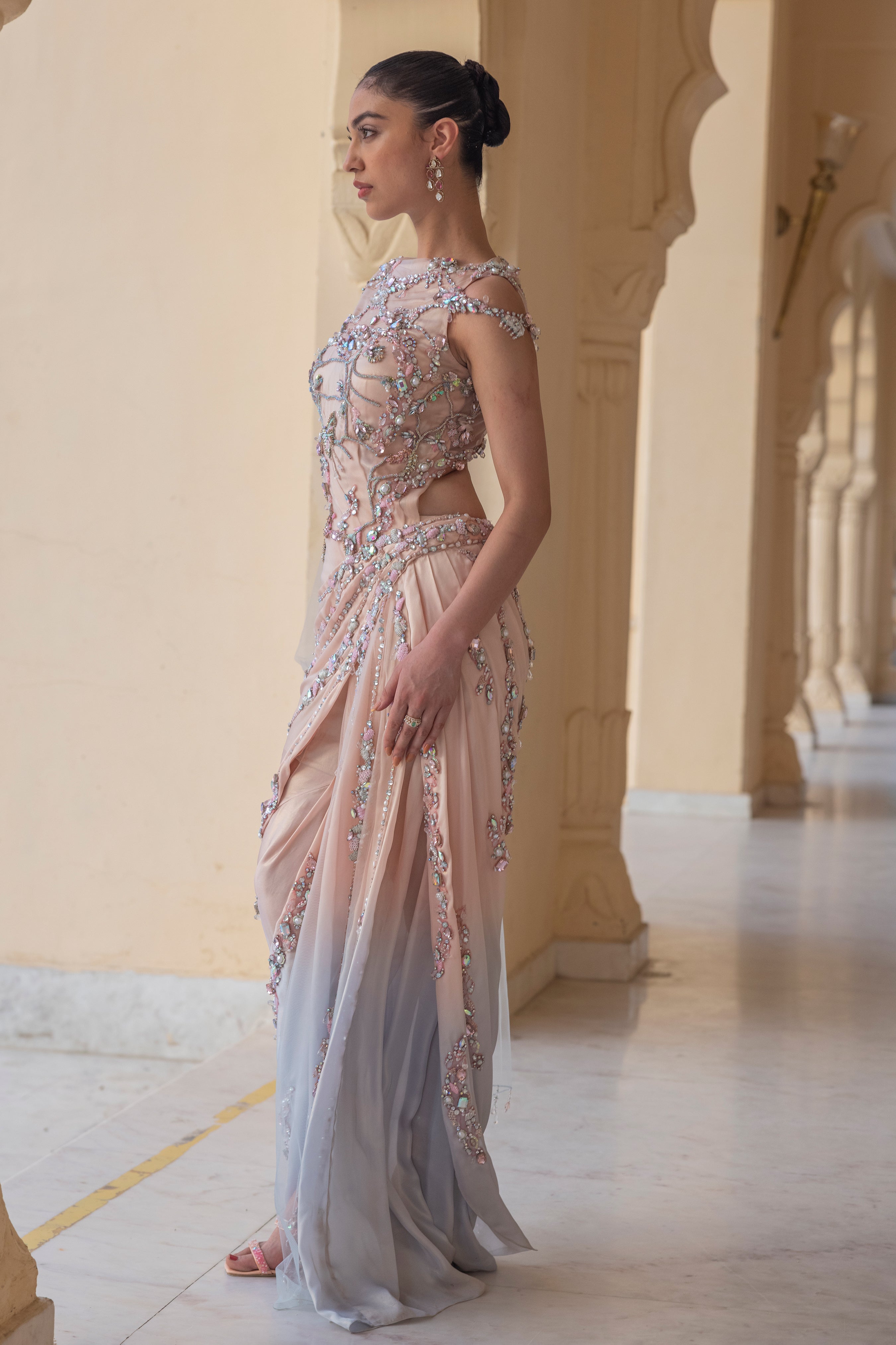 Ophelia Draped Kaftan Gown