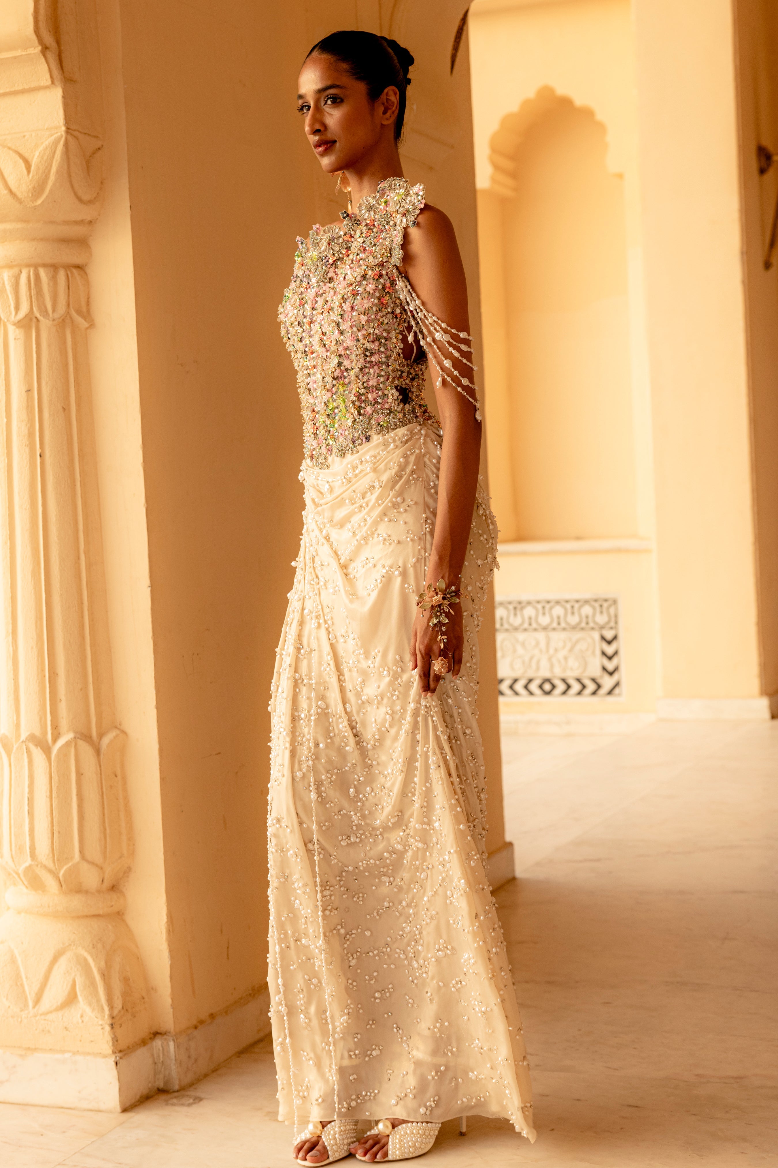 Meliea Draped Saree Gown