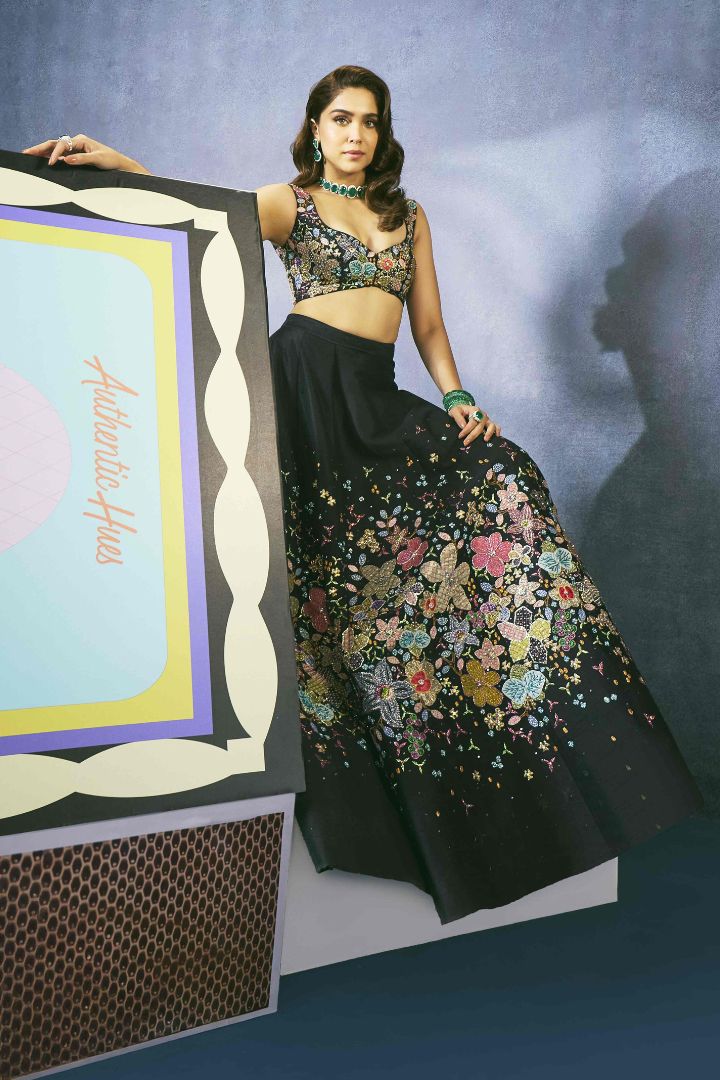 Ténébra - Sable Black Raw Silk Lehenga