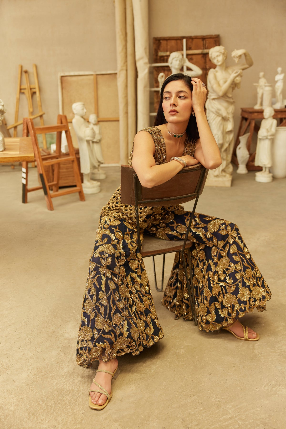 Royal Indigo Sharara