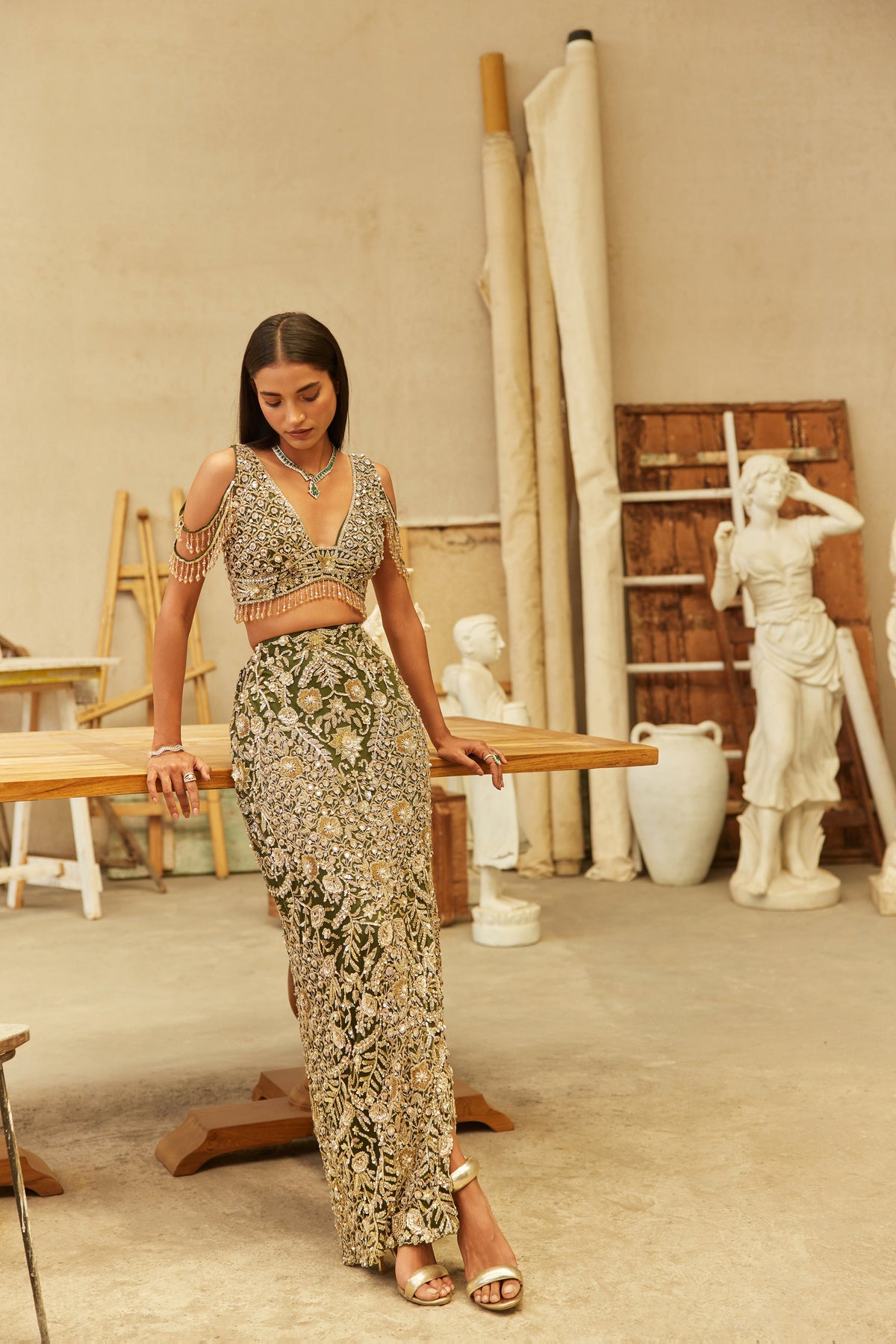 Royal Evergreen Skirt Co-ord