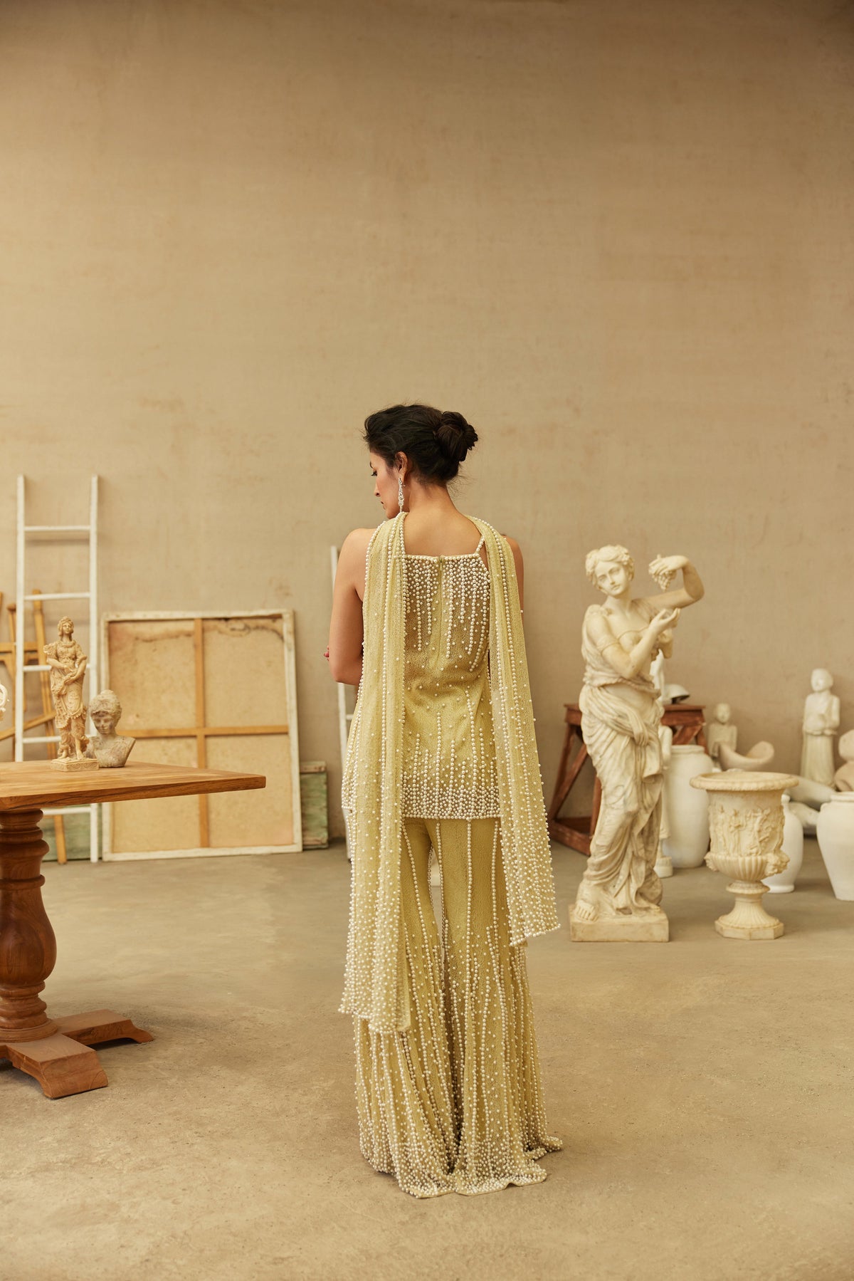 Lemon Pearl Sharara Set