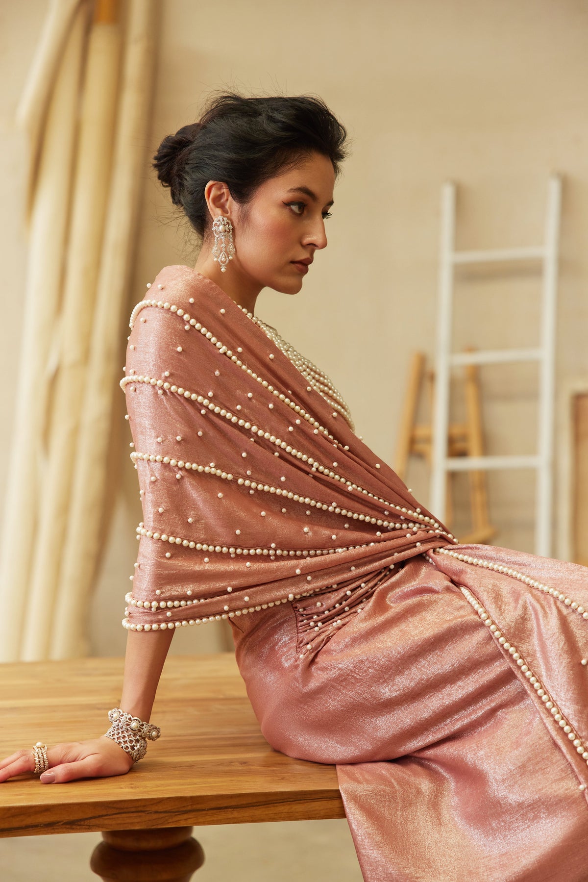 Pearl Rose Saree