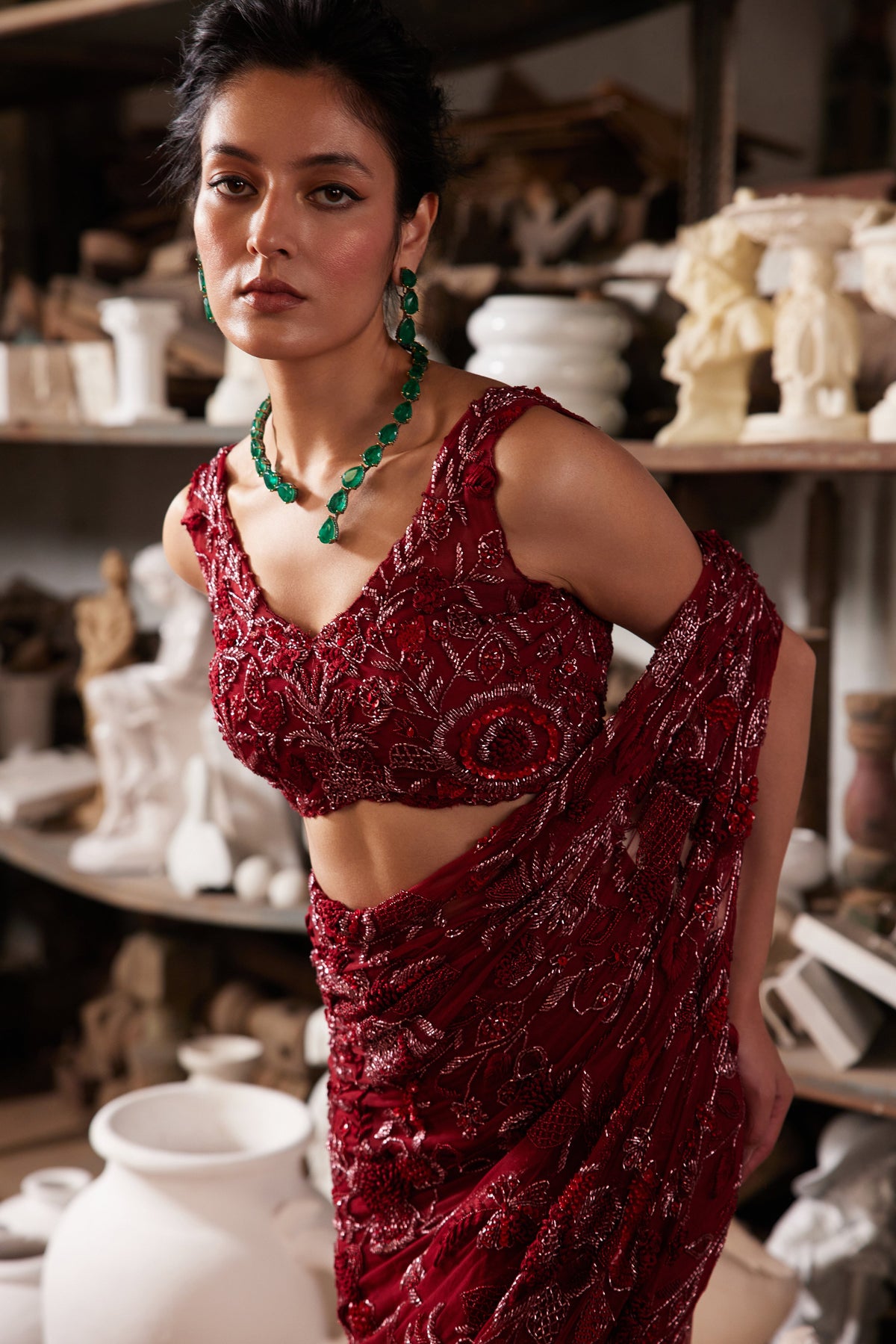 Merlot Glow Saree