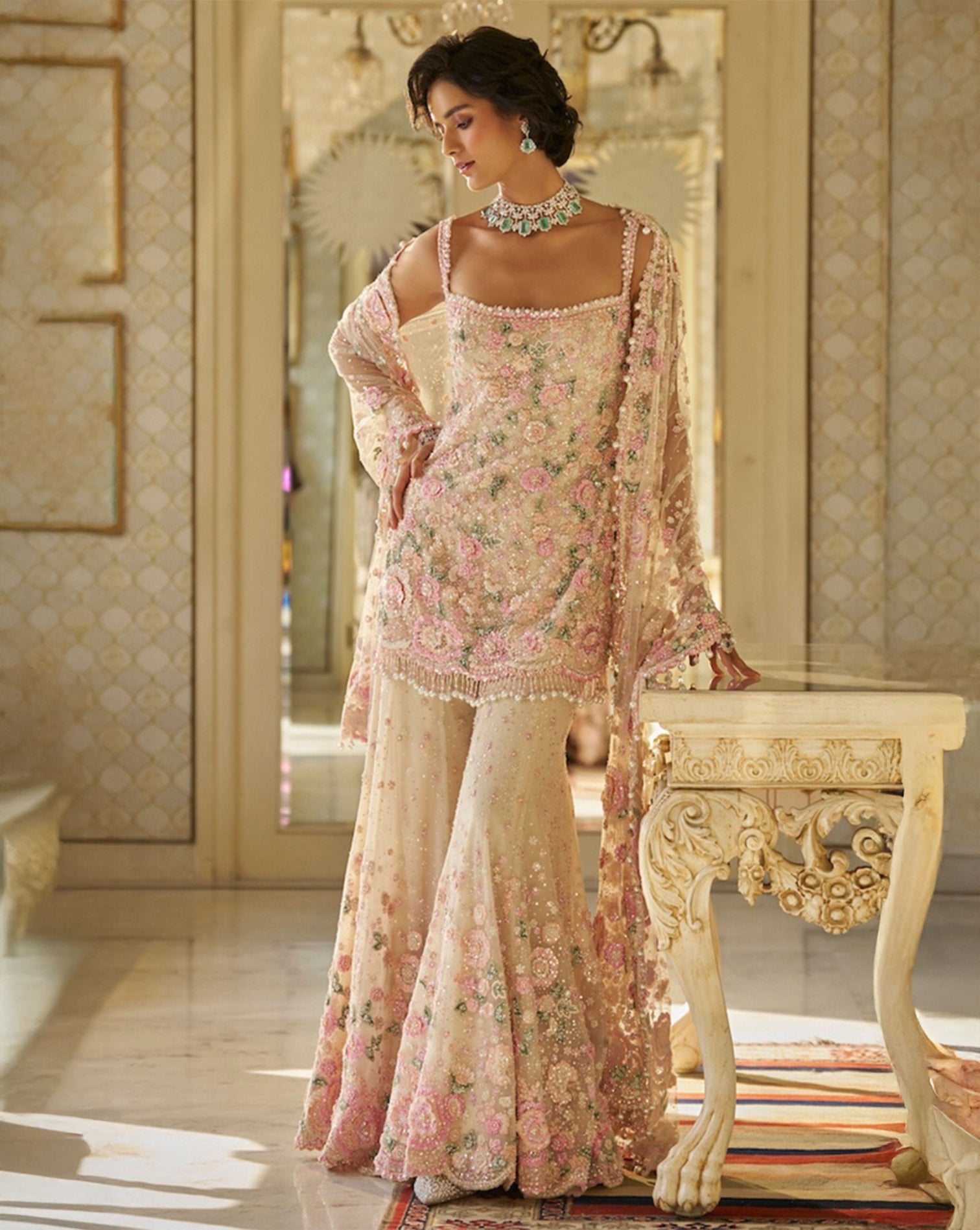 Iris Nude Sharara Set