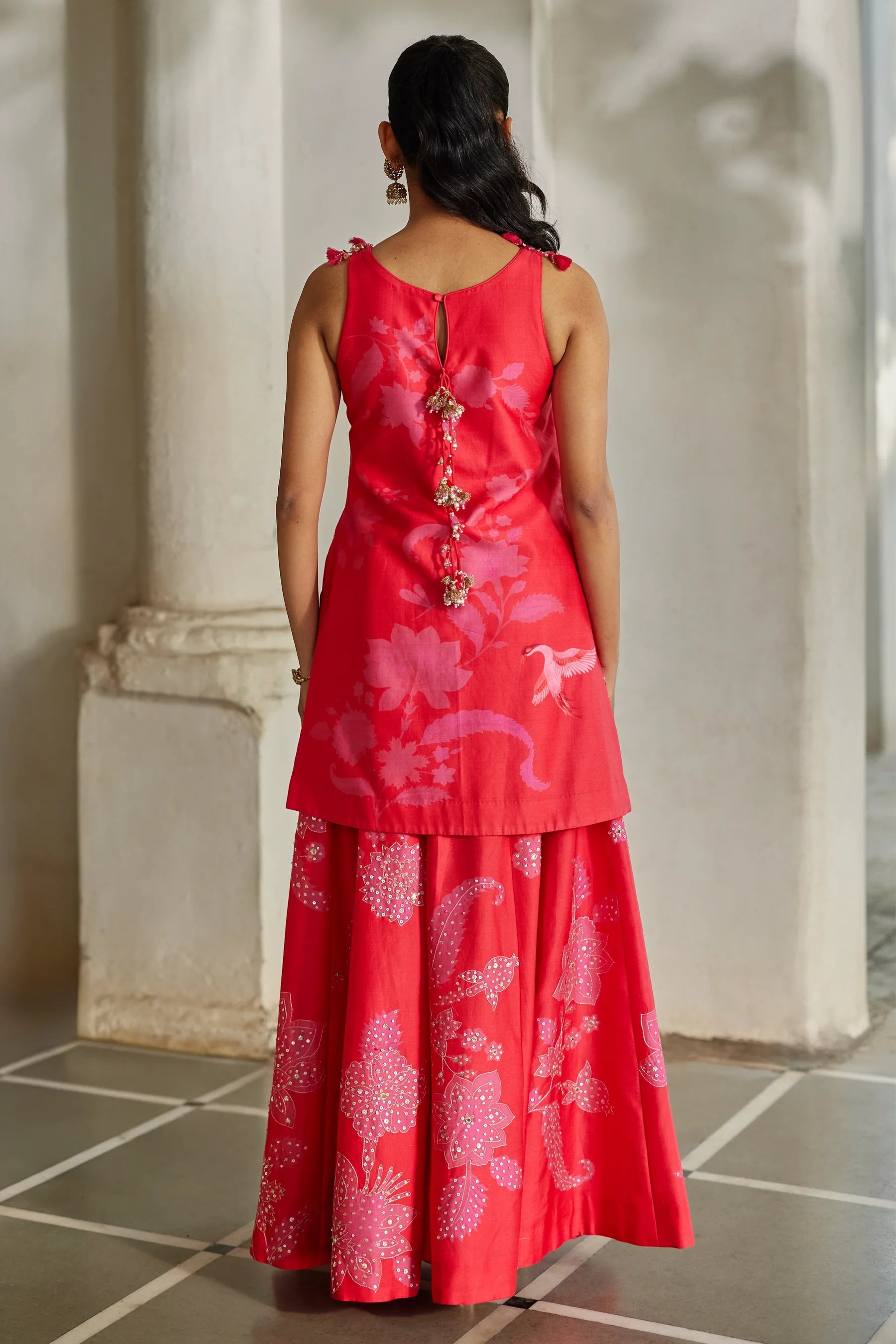 Halo Kurti Set – Red