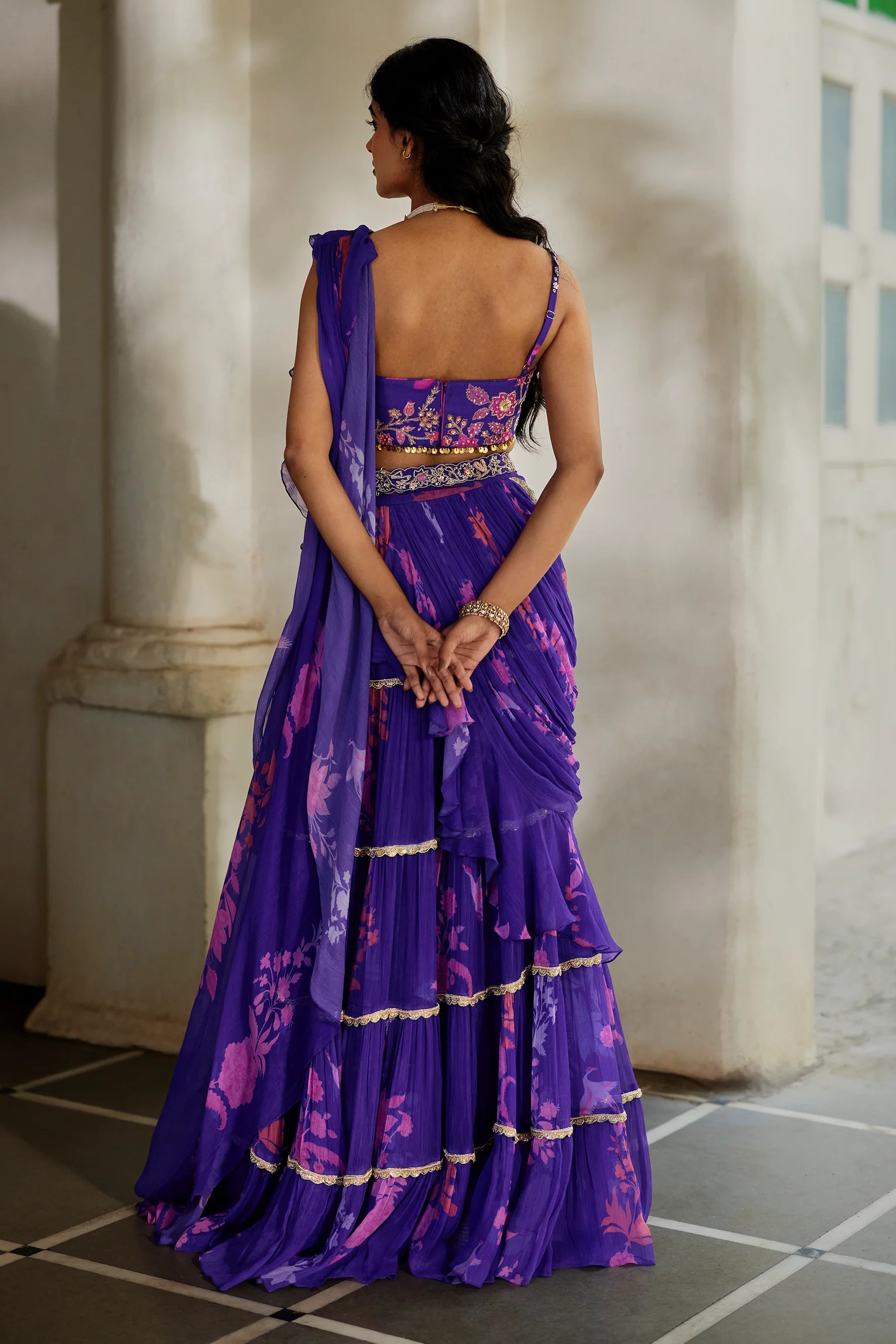 Opal Saree Set – Grape