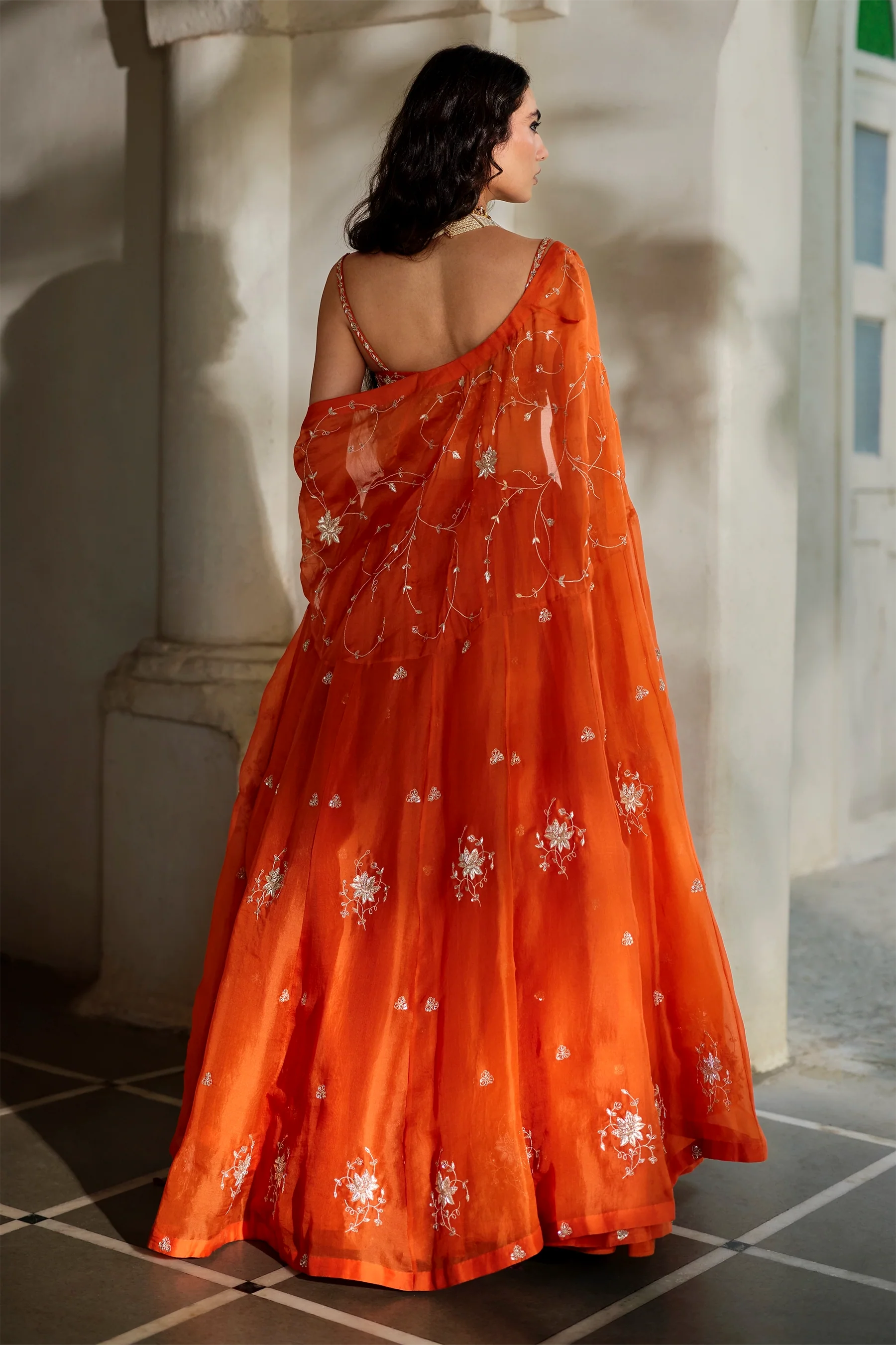 Sara Cape Lehenga Set