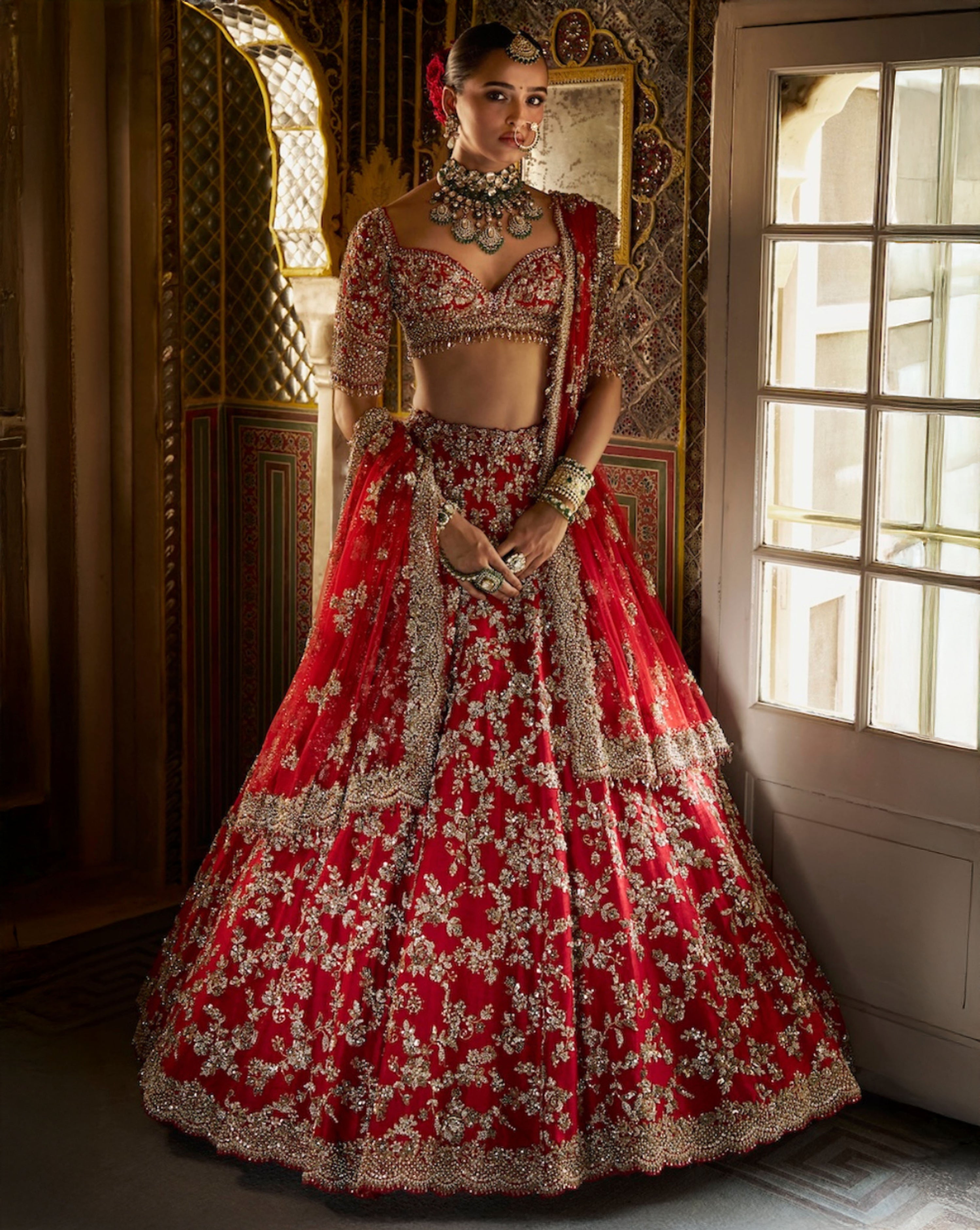 Red Zardosi Lehenga Set