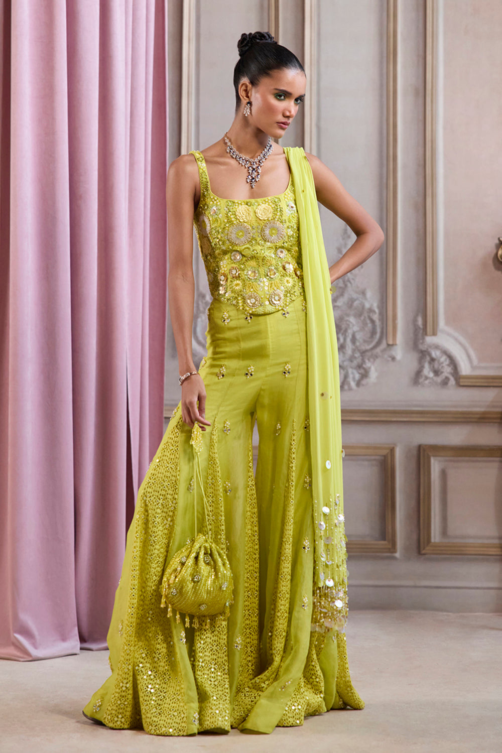 Neon Green Potli