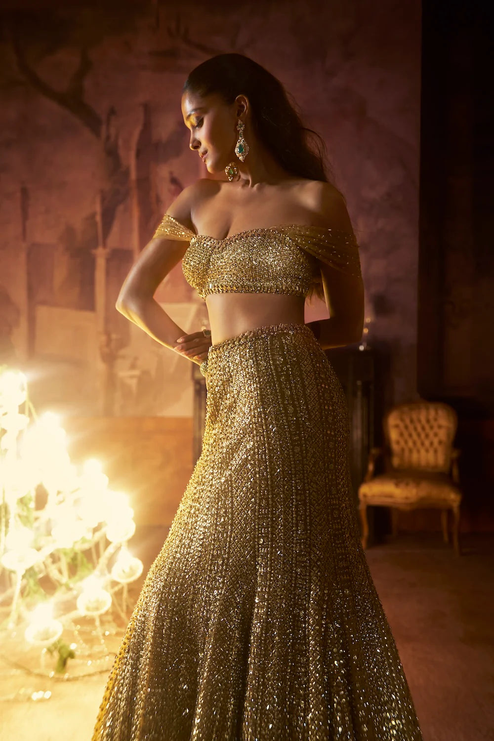 Antqiue Gold Trail Skirt Set