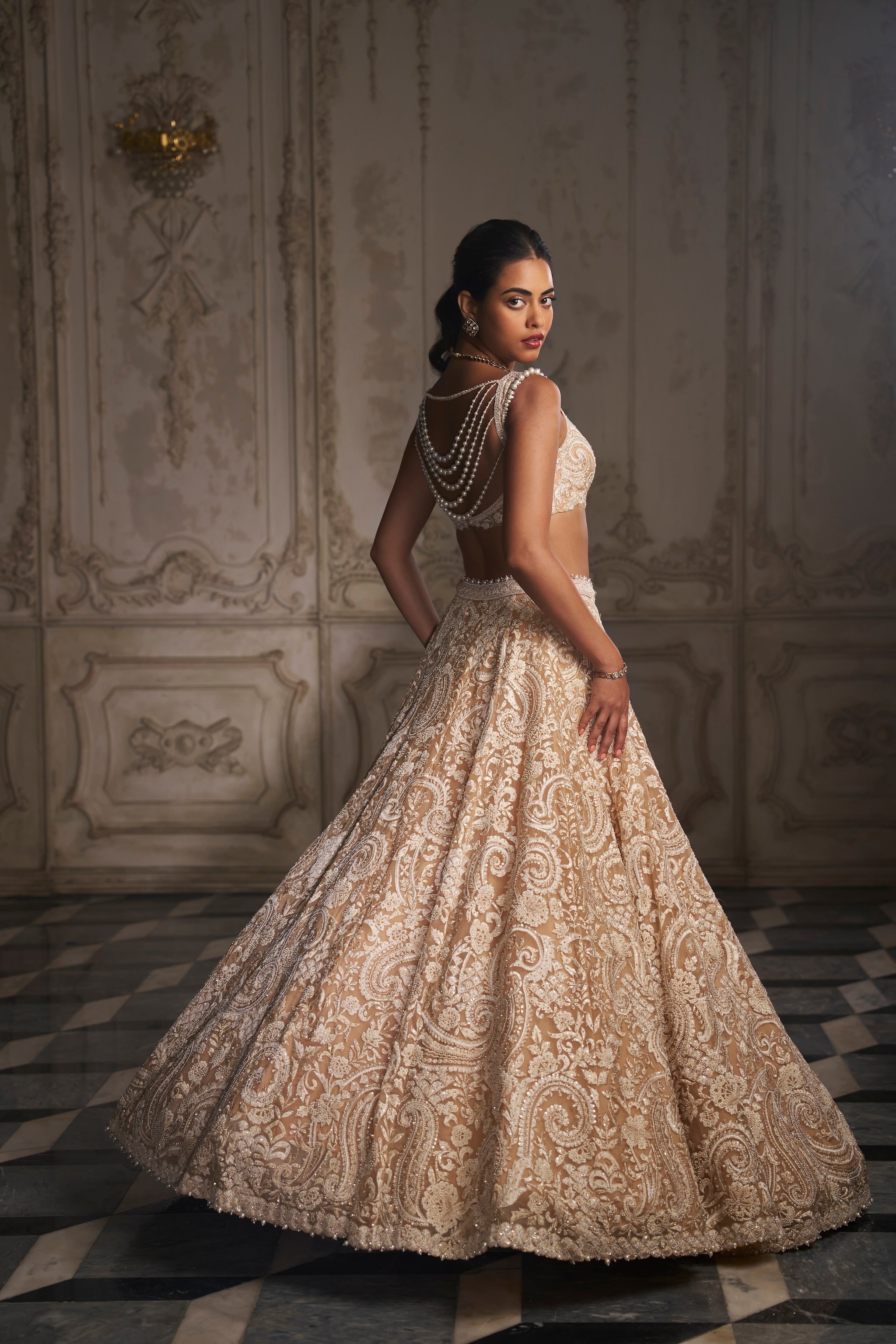 Buy online Gold Indian wedding gown - AD Singh