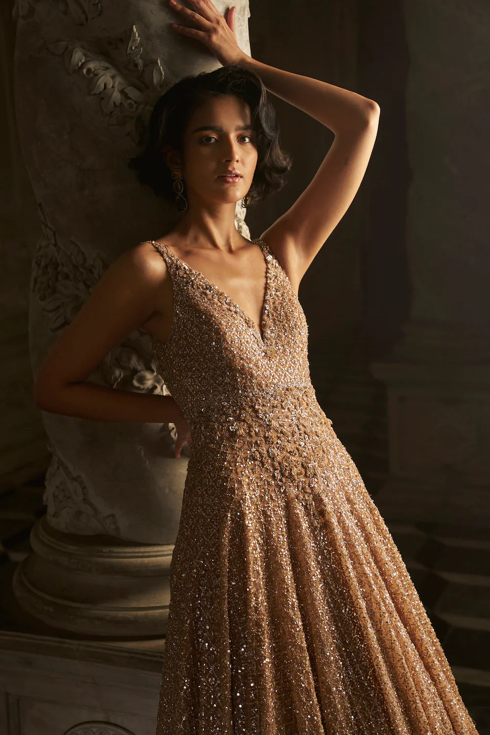 nude and sequin dress Nude Sequin Gown – Panache by Sharmeen