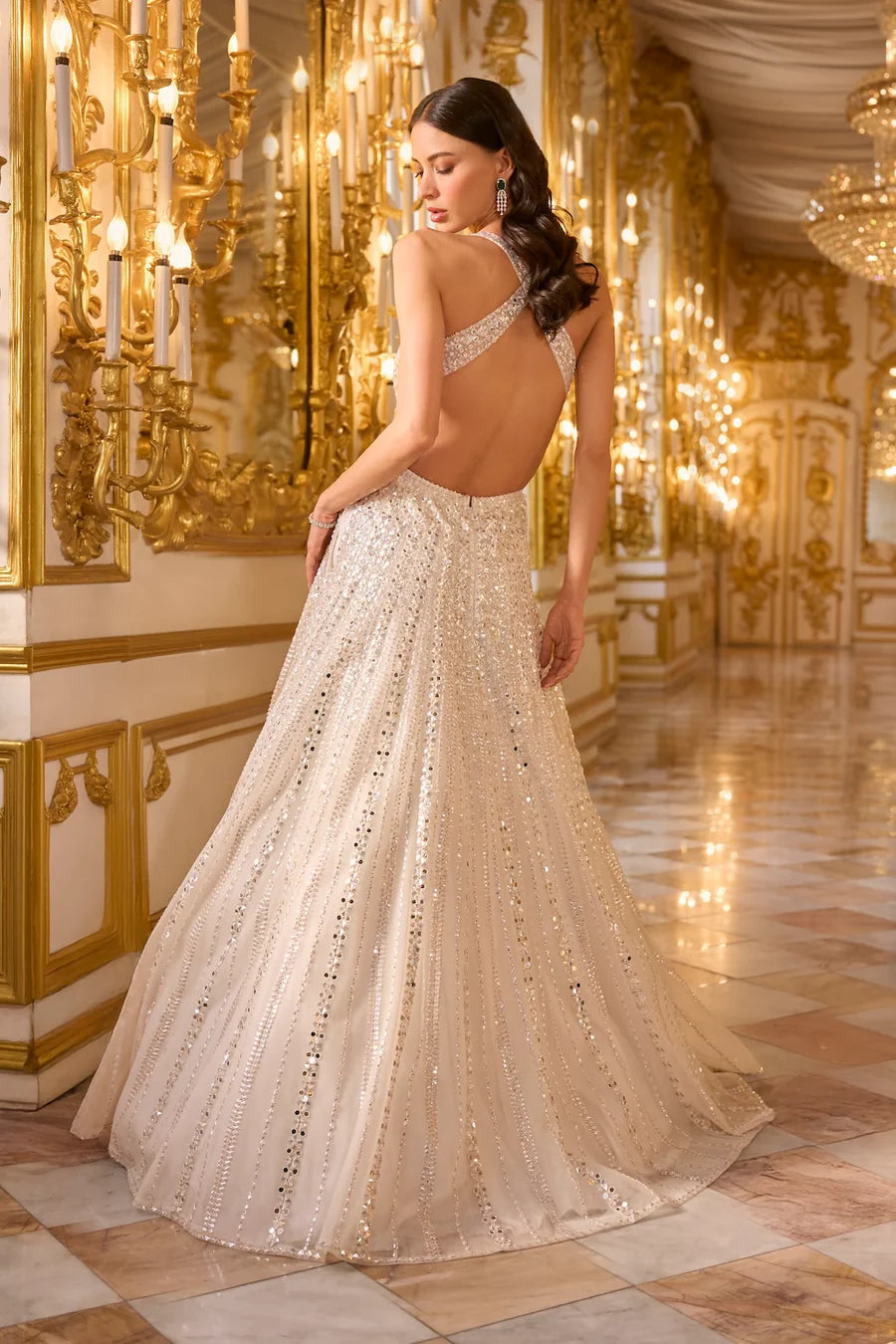 Ivory Sequin Gown