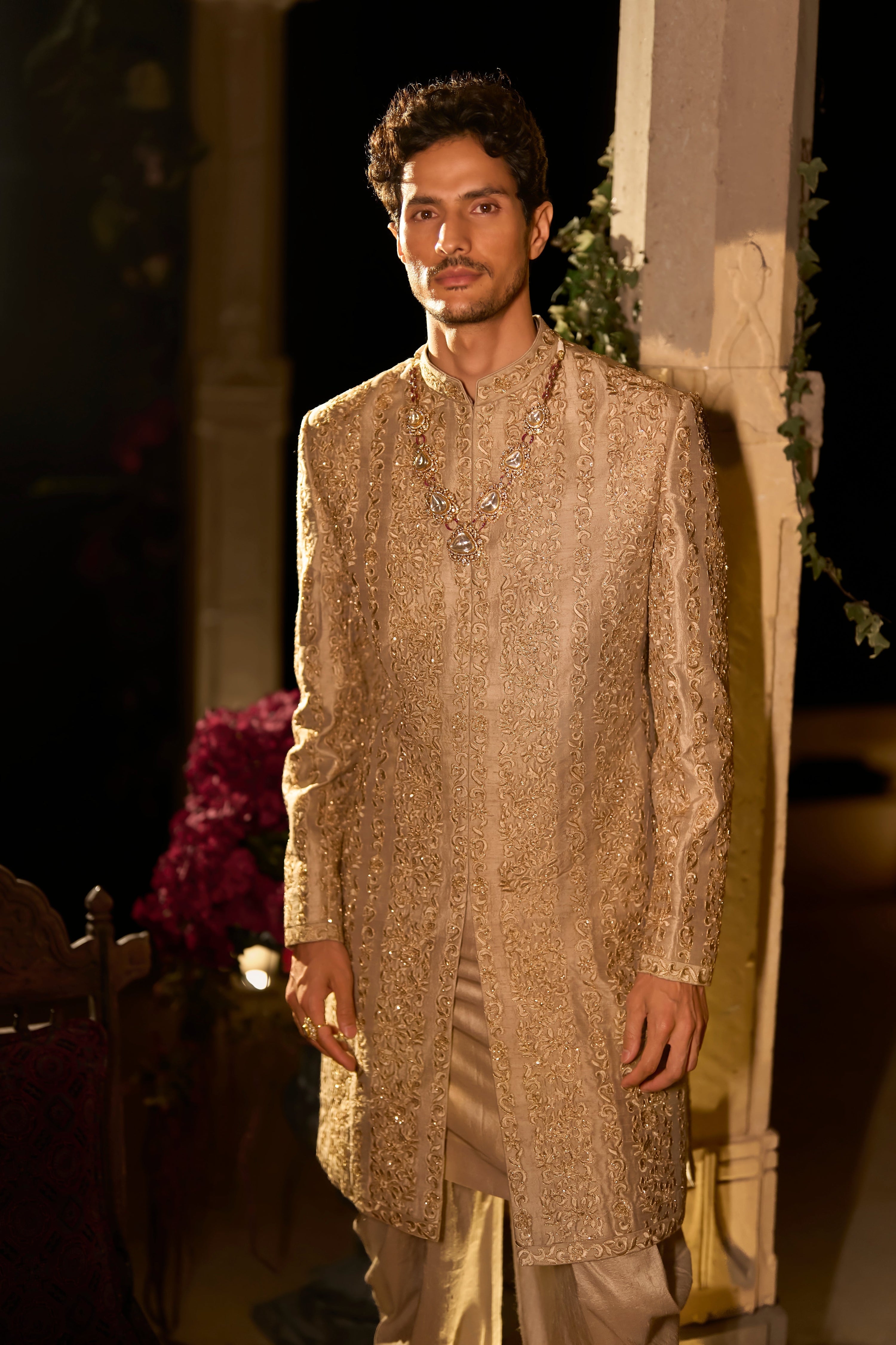 Champagne Gold Sherwani Set
