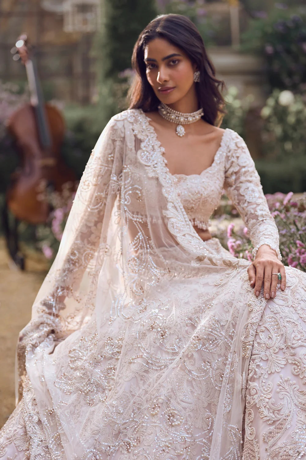 Powder Peach Dori Lehenga Set