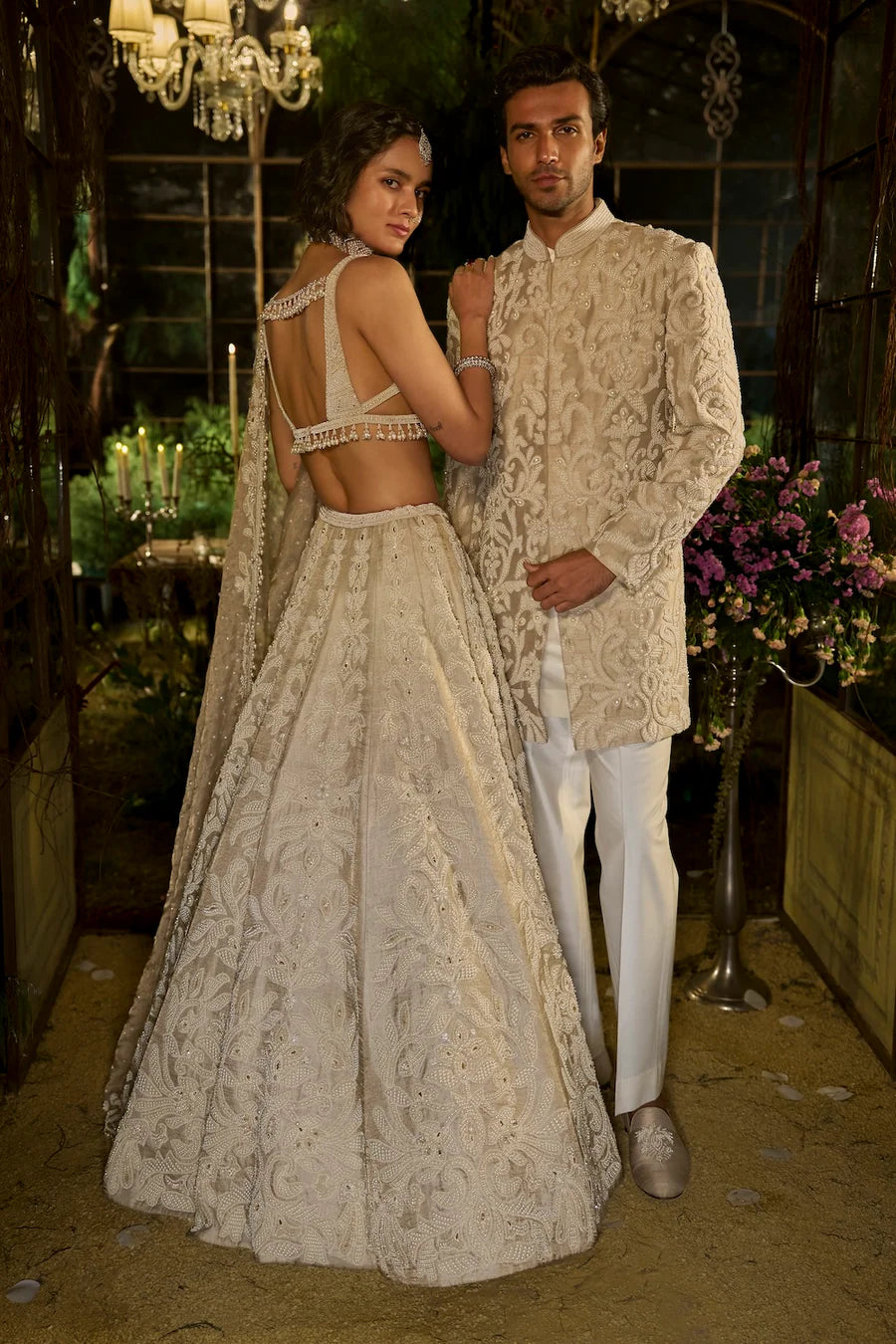 Champagne Pearl Sherwani Set