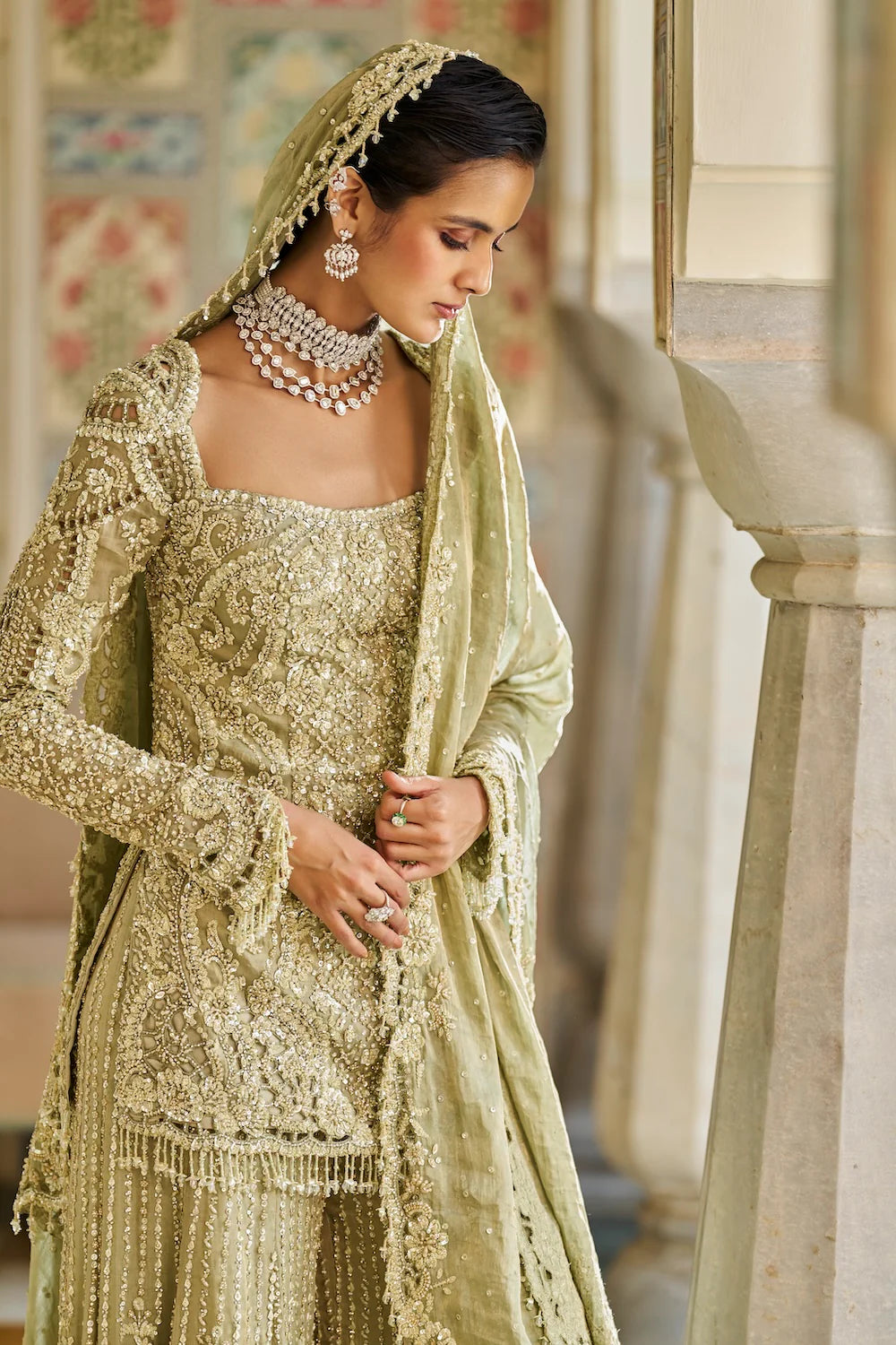 Sage Green Sharara Set