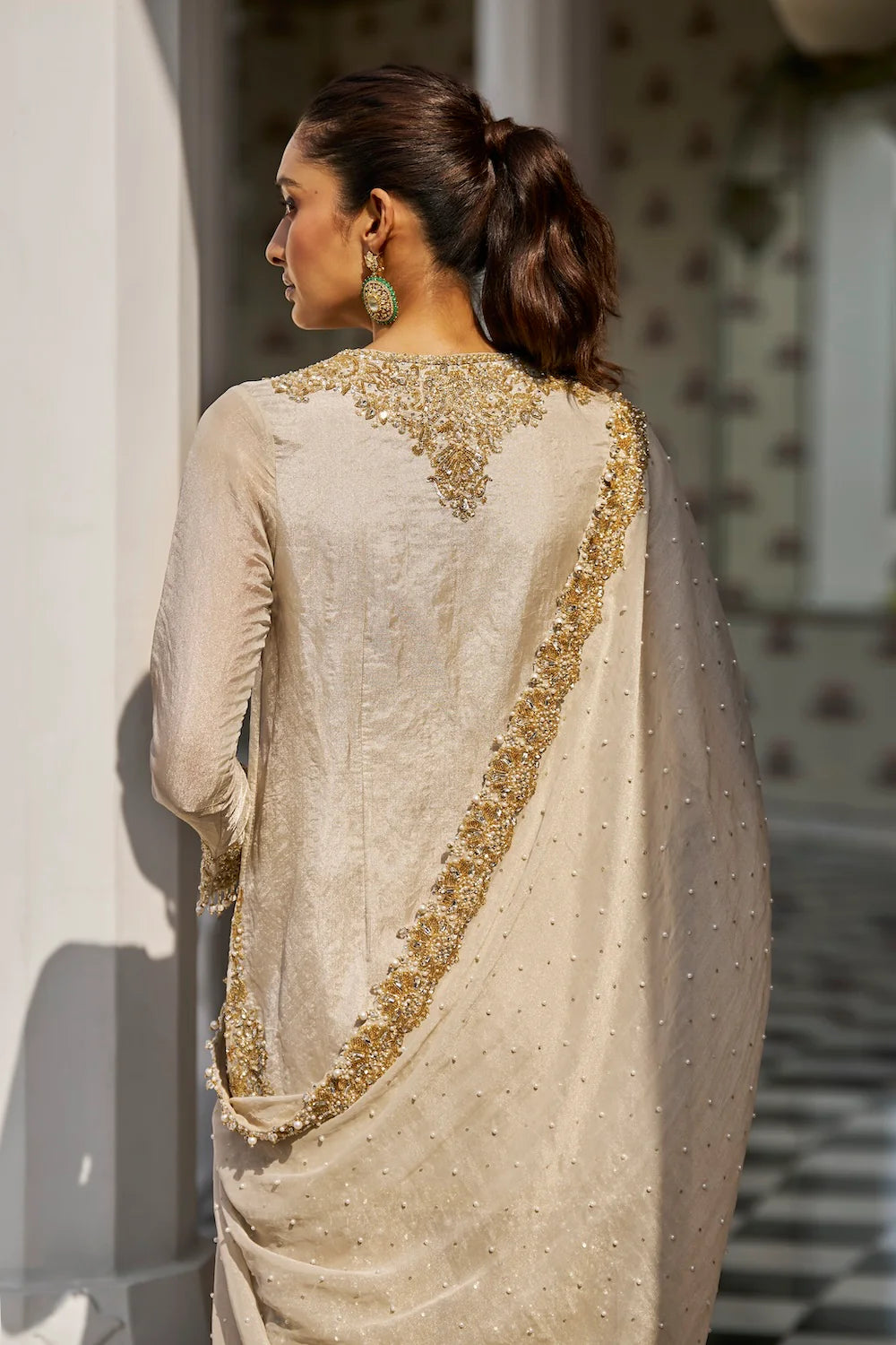 Silver Gold Sharara Set