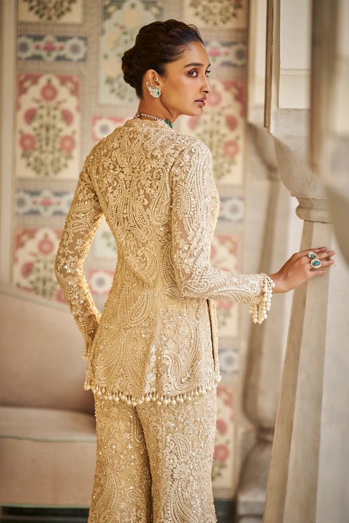 Nude Paisley Sharara Set