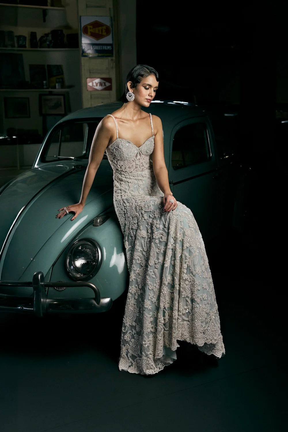Powder Blue Pearl Gown Panache by Sharmeen Powder Blue Pearl Gown Panache by Sharmeen