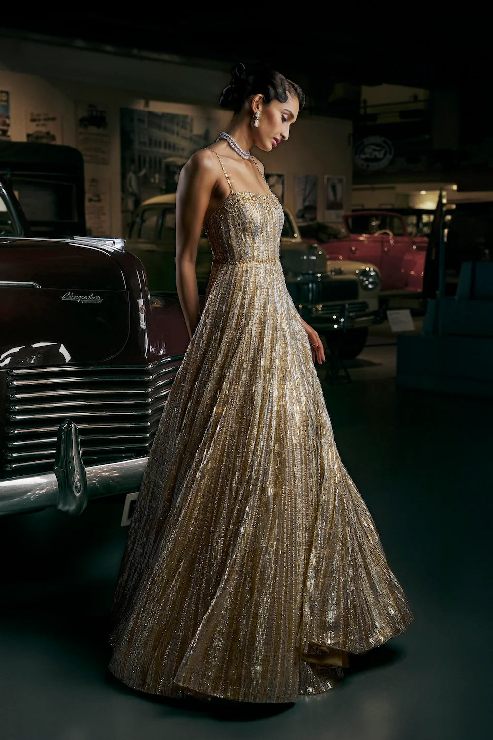 Silver Gold Crystal Gown Panache by Sharmeen Silver Gold Crystal Gown Panache by Sharmeen