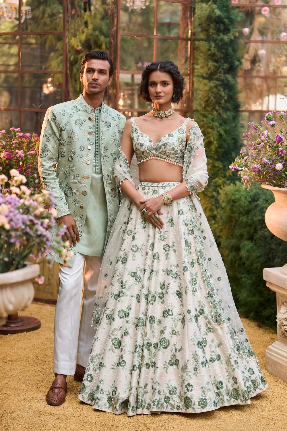 Emerald Floral Lehenga Set