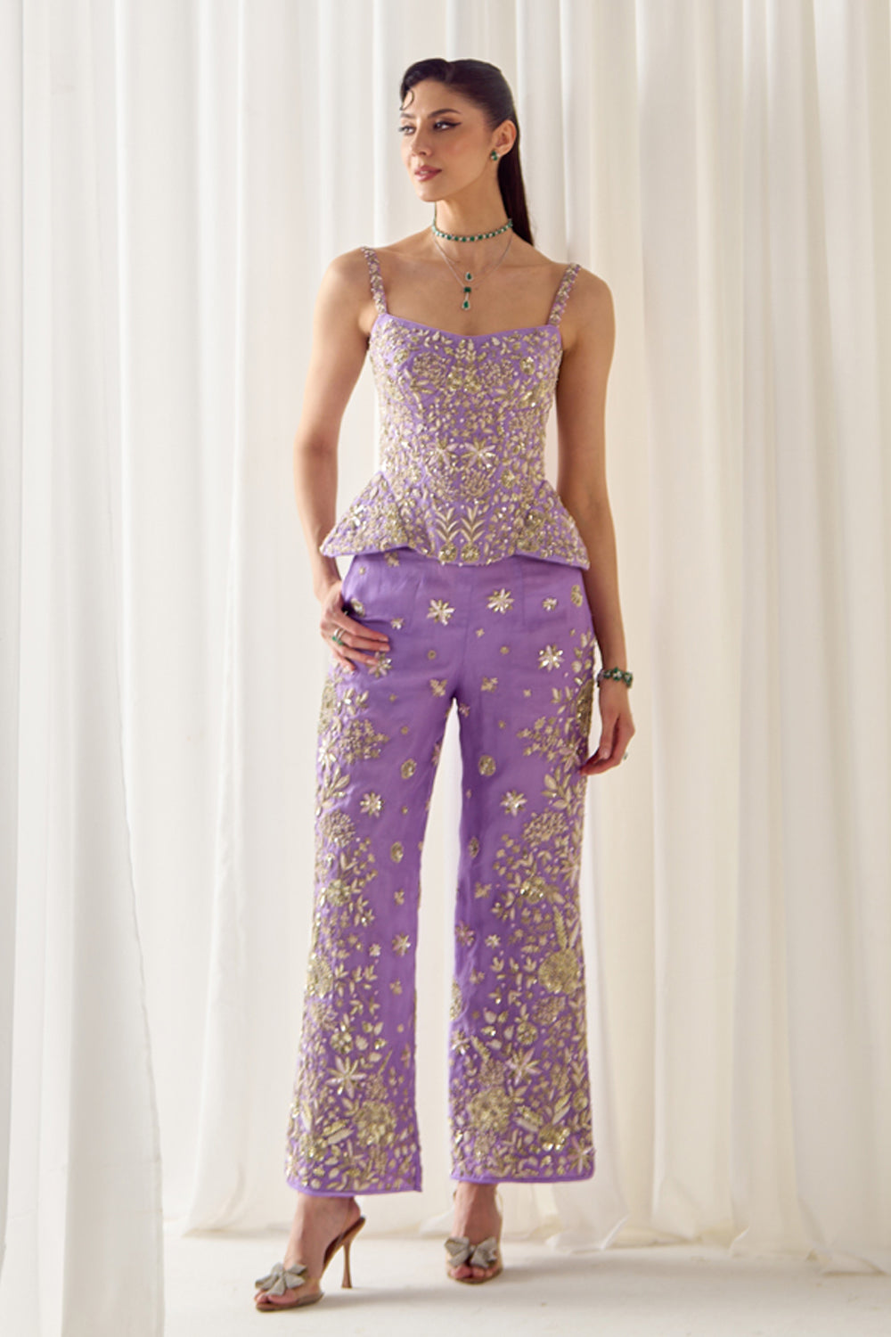 Lavender Corset and Pants Set