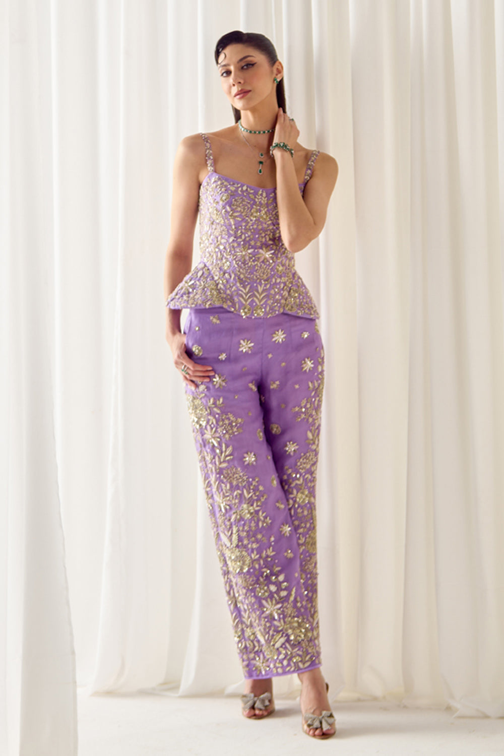 Lavender Corset and Pants Set