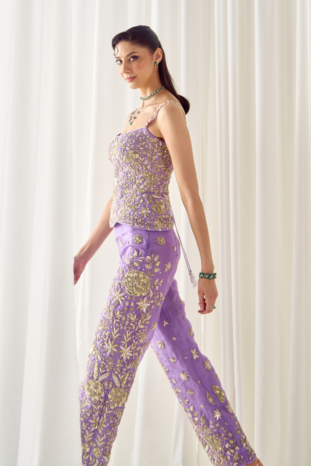 Lavender Corset and Pants Set