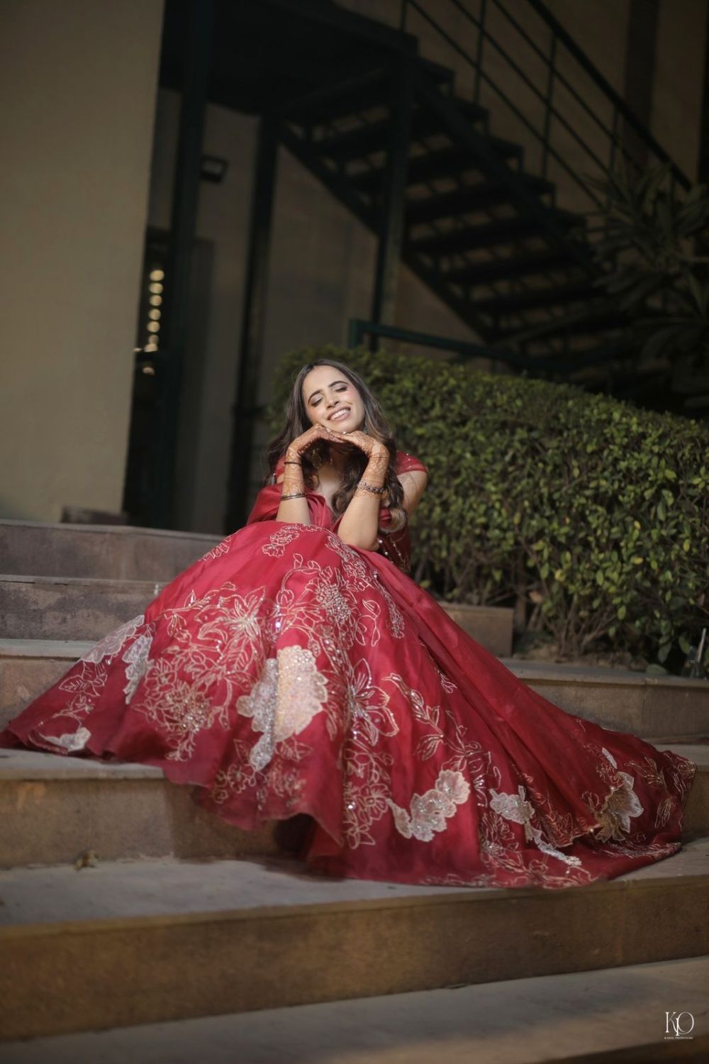 Fuchsia Pink Organza Lehenga Set