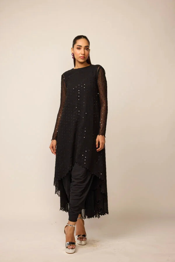 Black Georgette Kurta Set
