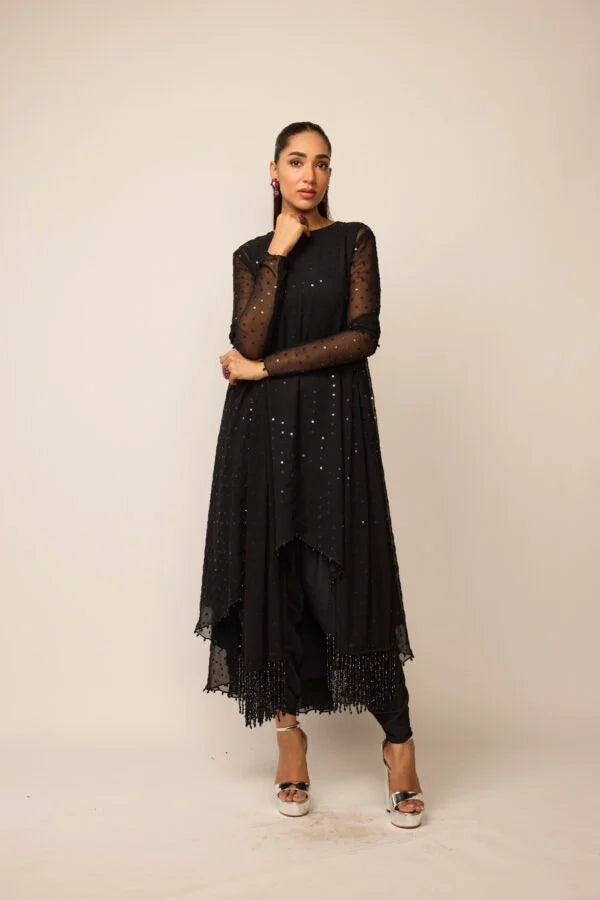 Black Georgette Kurta Set