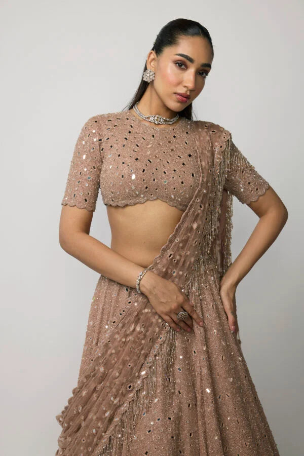 Bronze Rosé Lehenga Set