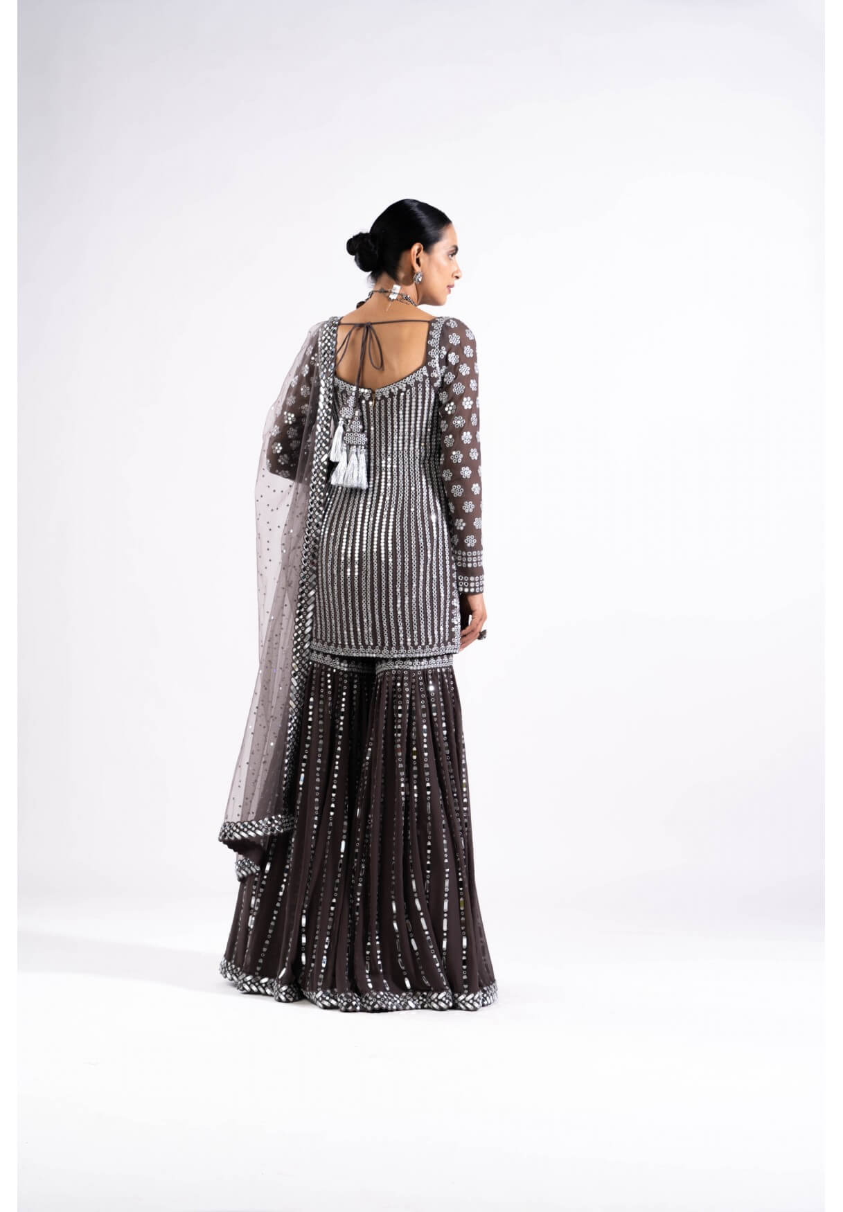 Charcoal Grey Sharara Set