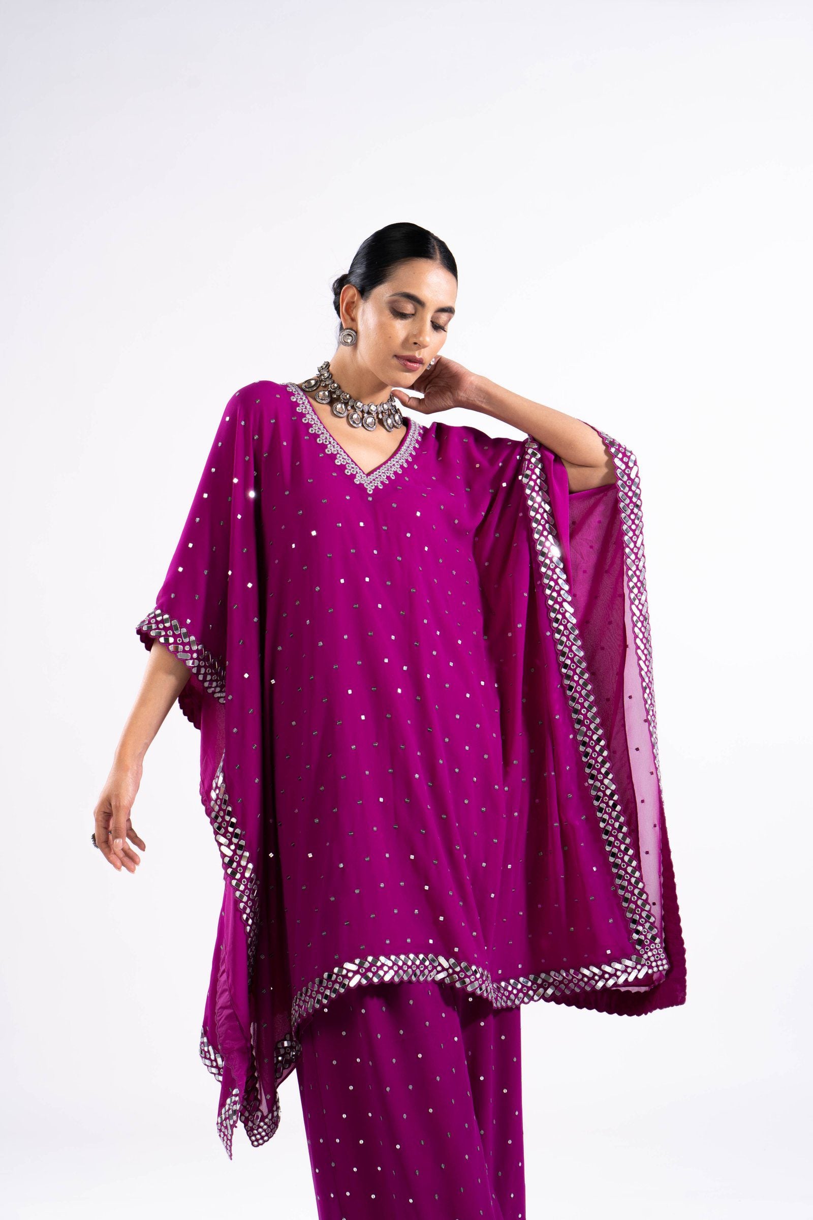 Pop Wine Kaftan Set