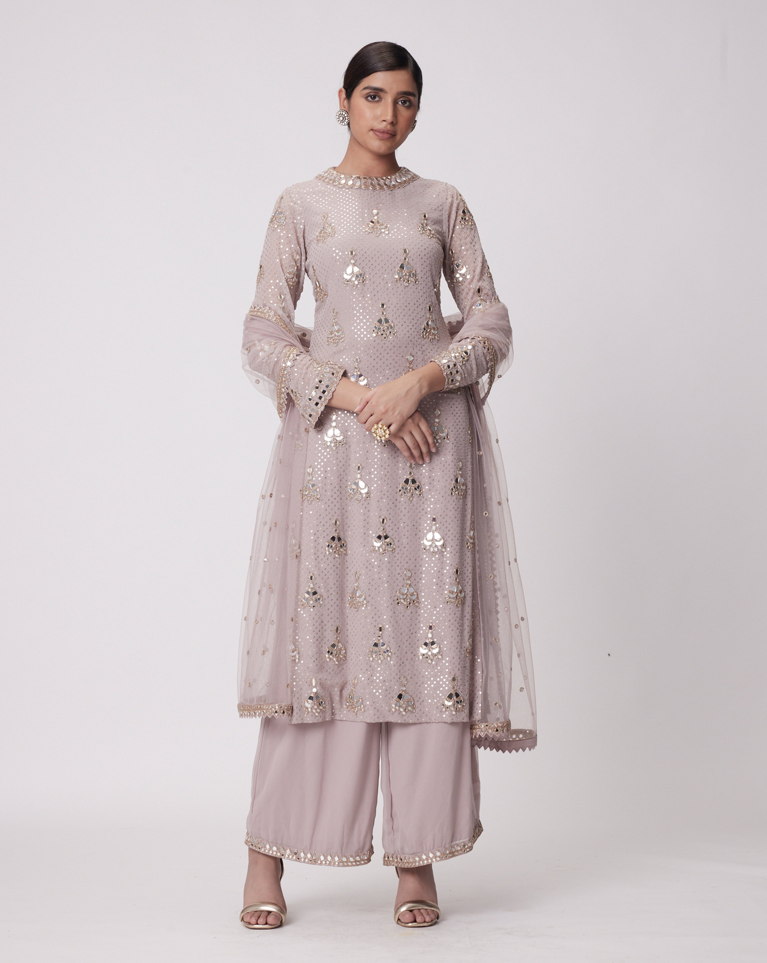 Mud  Mauve Straight Kurta Set